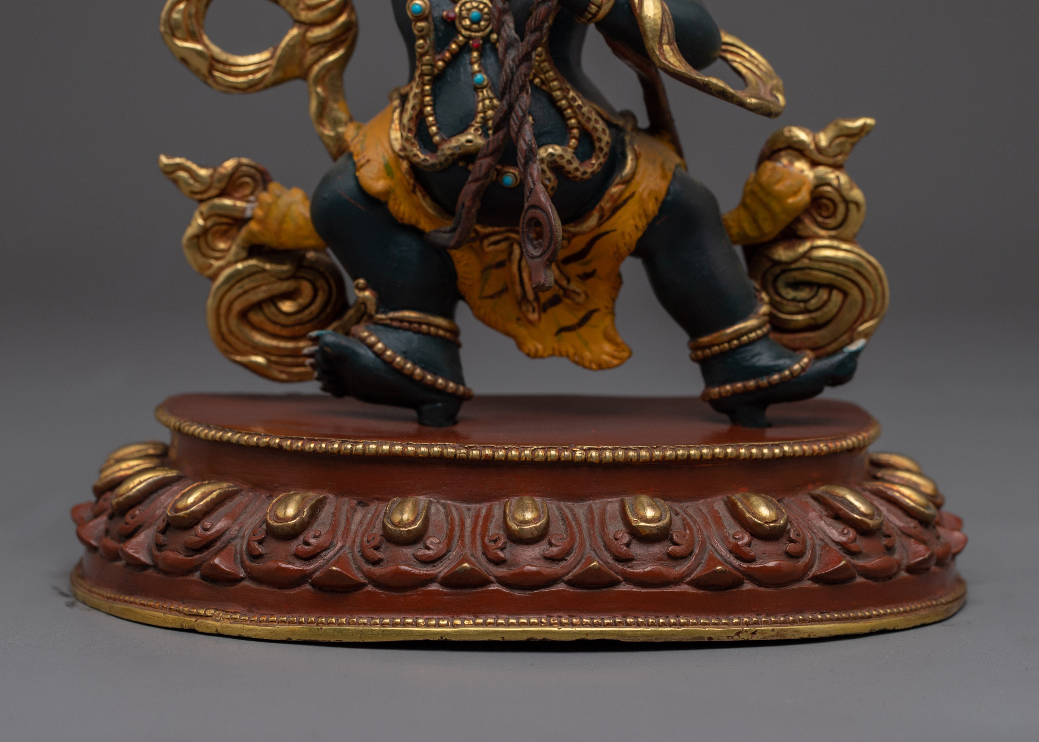 Vajrapani Colorful Copper Statue | Tibetan Protector Deity Sculpture