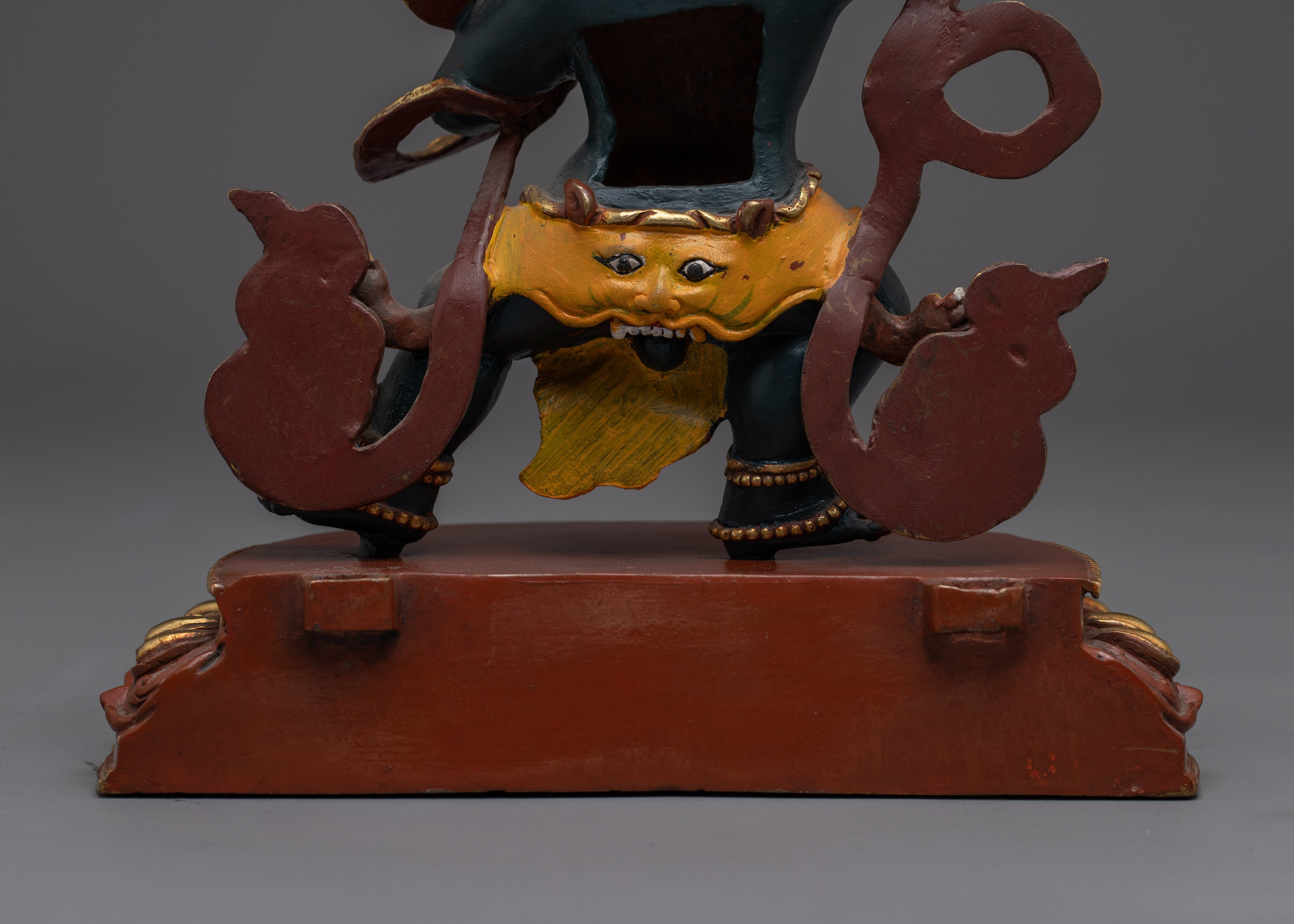 Vajrapani Colorful Copper Statue | Tibetan Protector Deity Sculpture