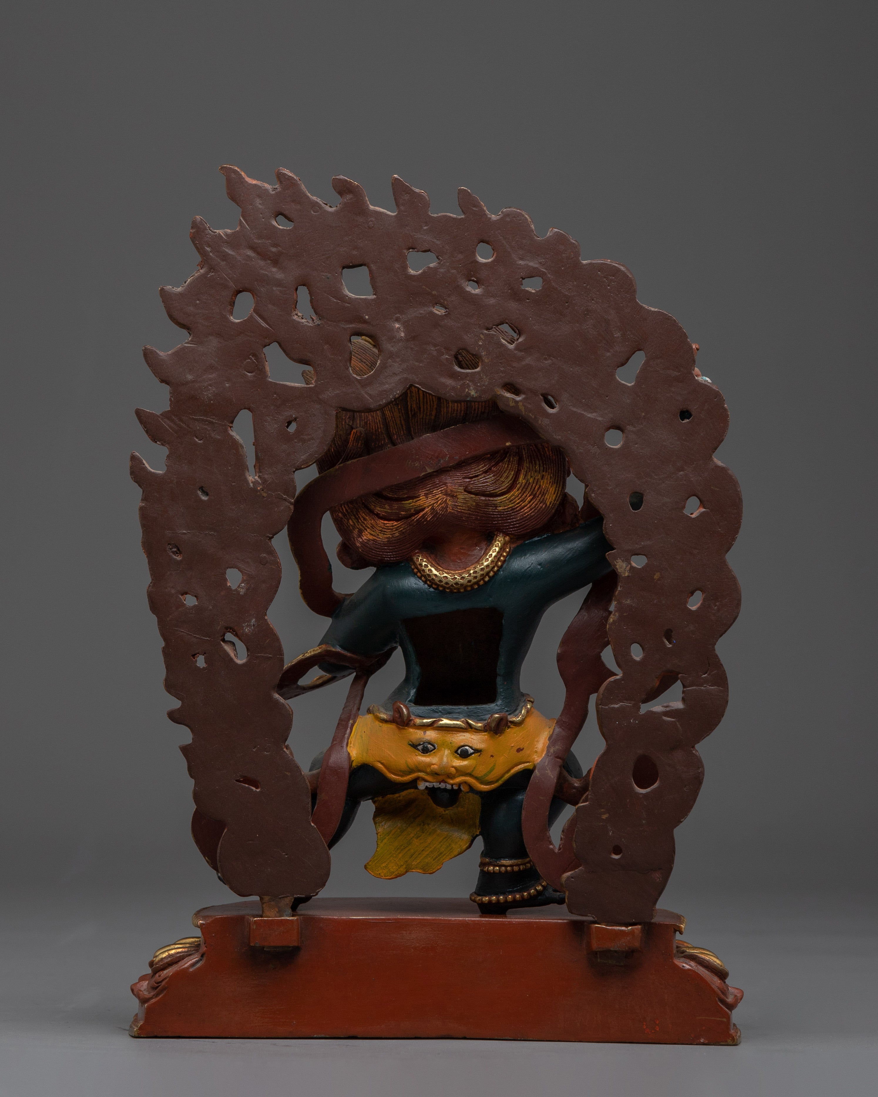 Vajrapani Colorful Copper Statue | Tibetan Protector Deity Sculpture