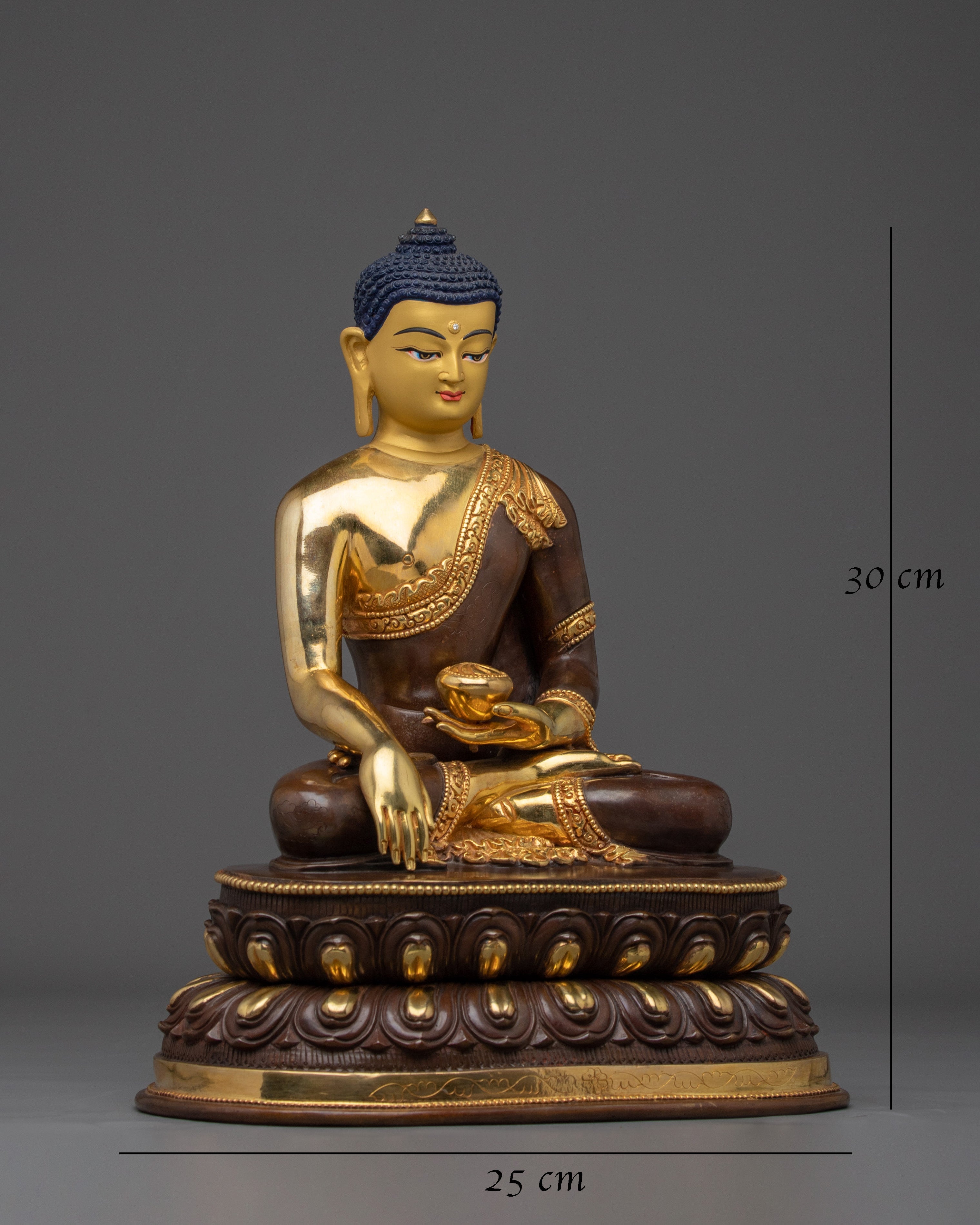 Shakyamuni Buddha Statue 24K Gold Gilded