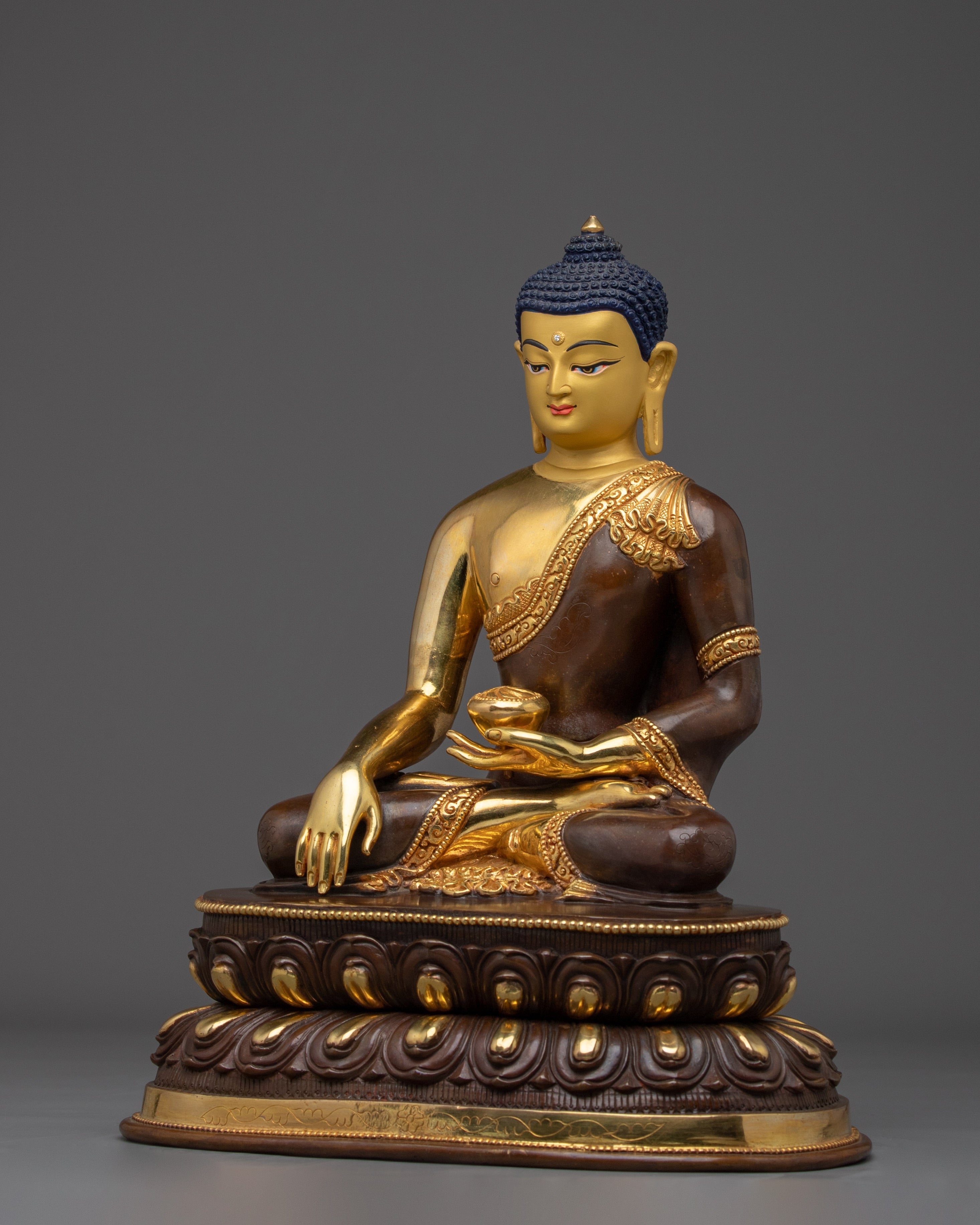 Shakyamuni Buddha Statue 24K Gold Gilded | Meditation & Shrine Decor