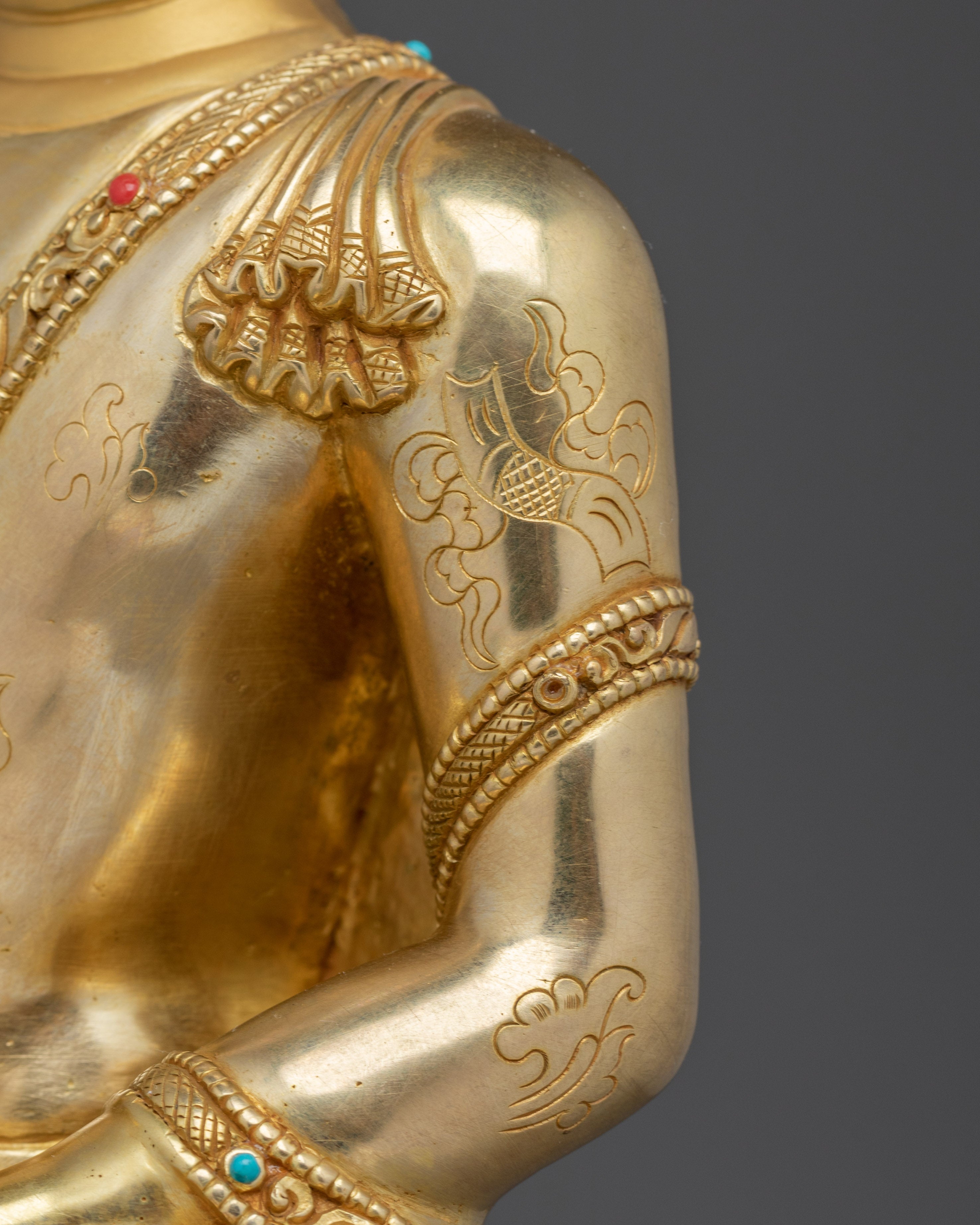 Shakyamuni Buddha Statue with 24K Gold | Ideal for Spiritual Spaces