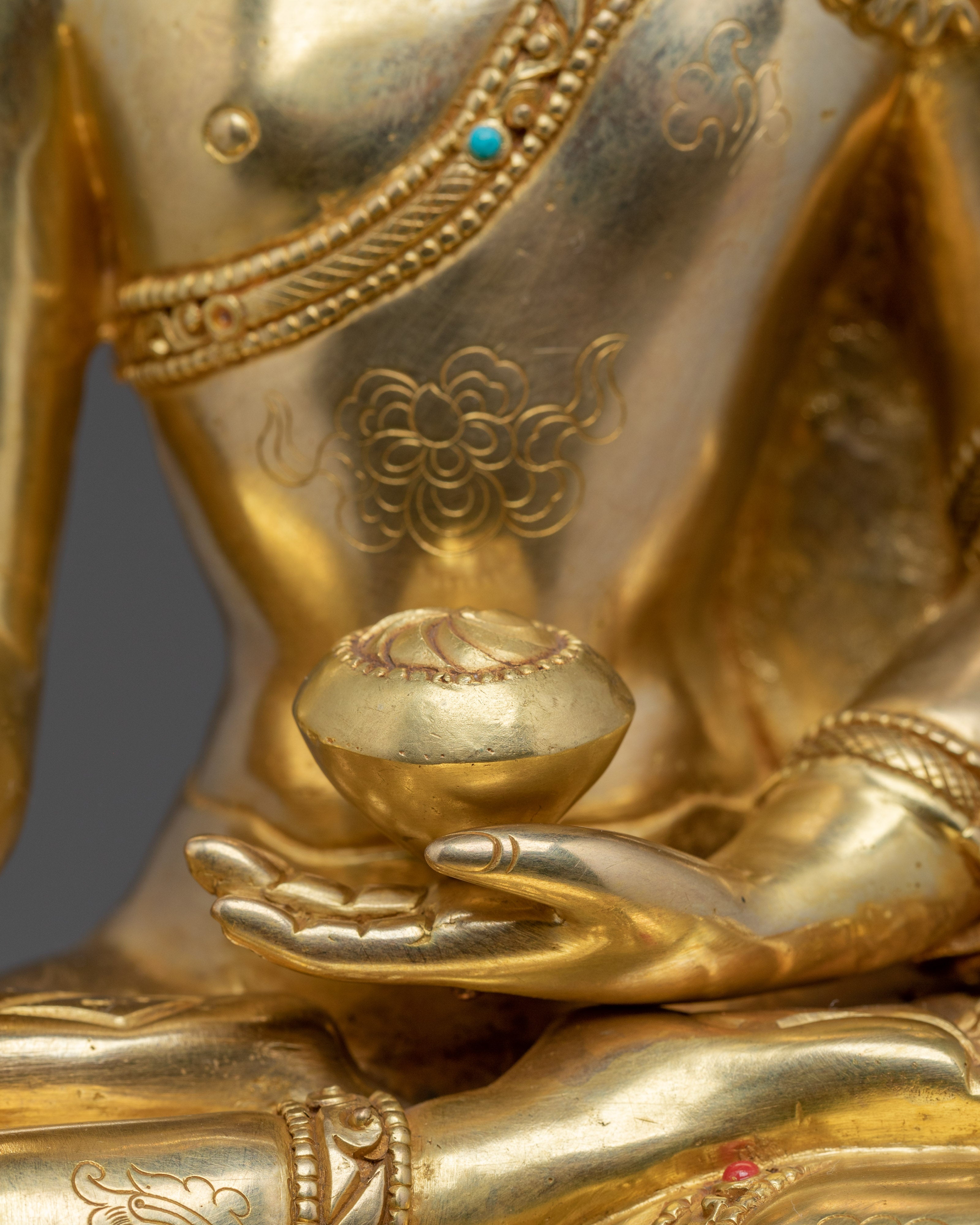 Shakyamuni Buddha Statue with 24K Gold | Ideal for Spiritual Spaces