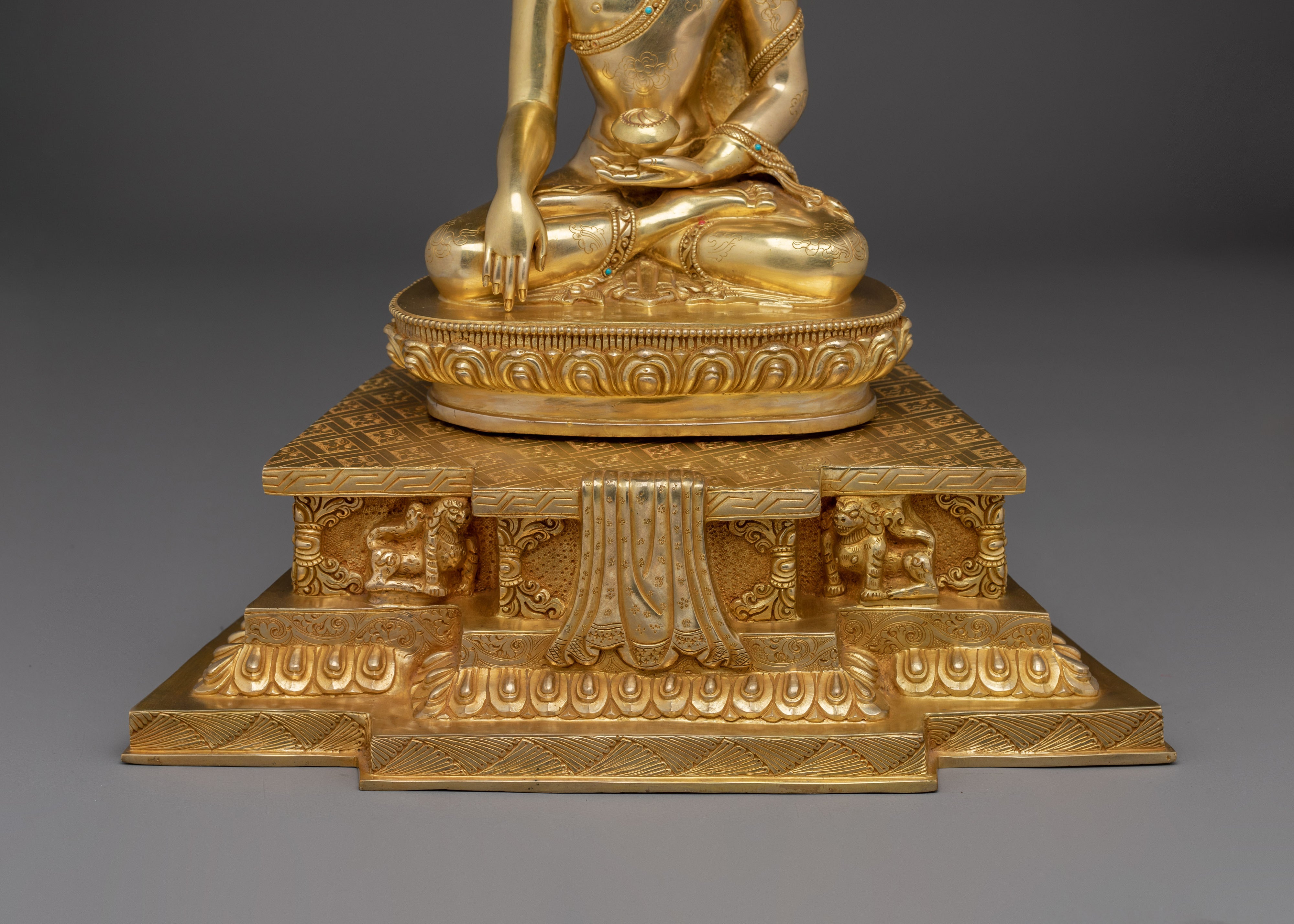 Shakyamuni Buddha Statue with 24K Gold | Ideal for Spiritual Spaces