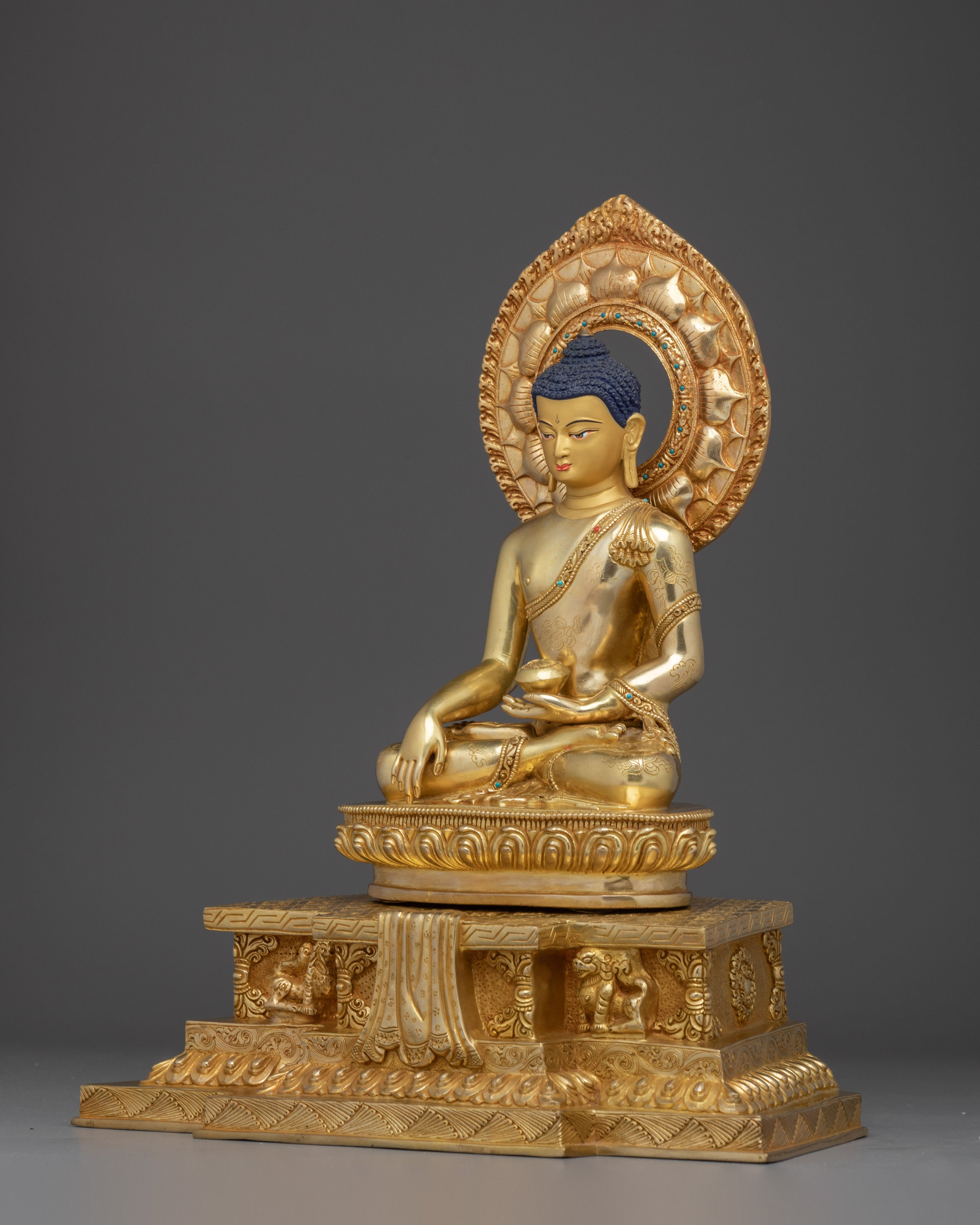 Shakyamuni Buddha Statue with 24K Gold | Ideal for Spiritual Spaces