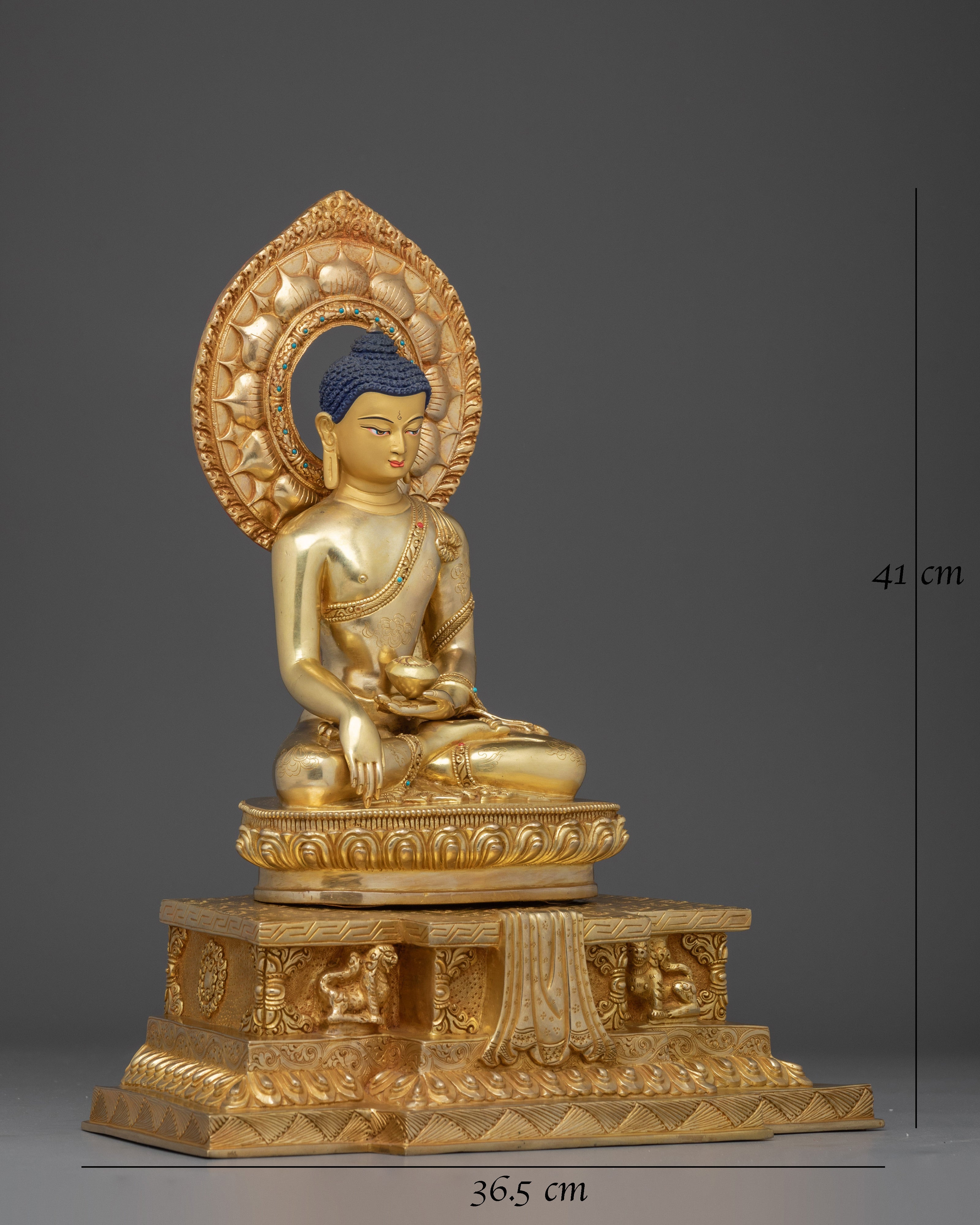 Shakyamuni Buddha Statue with 24K Gold
