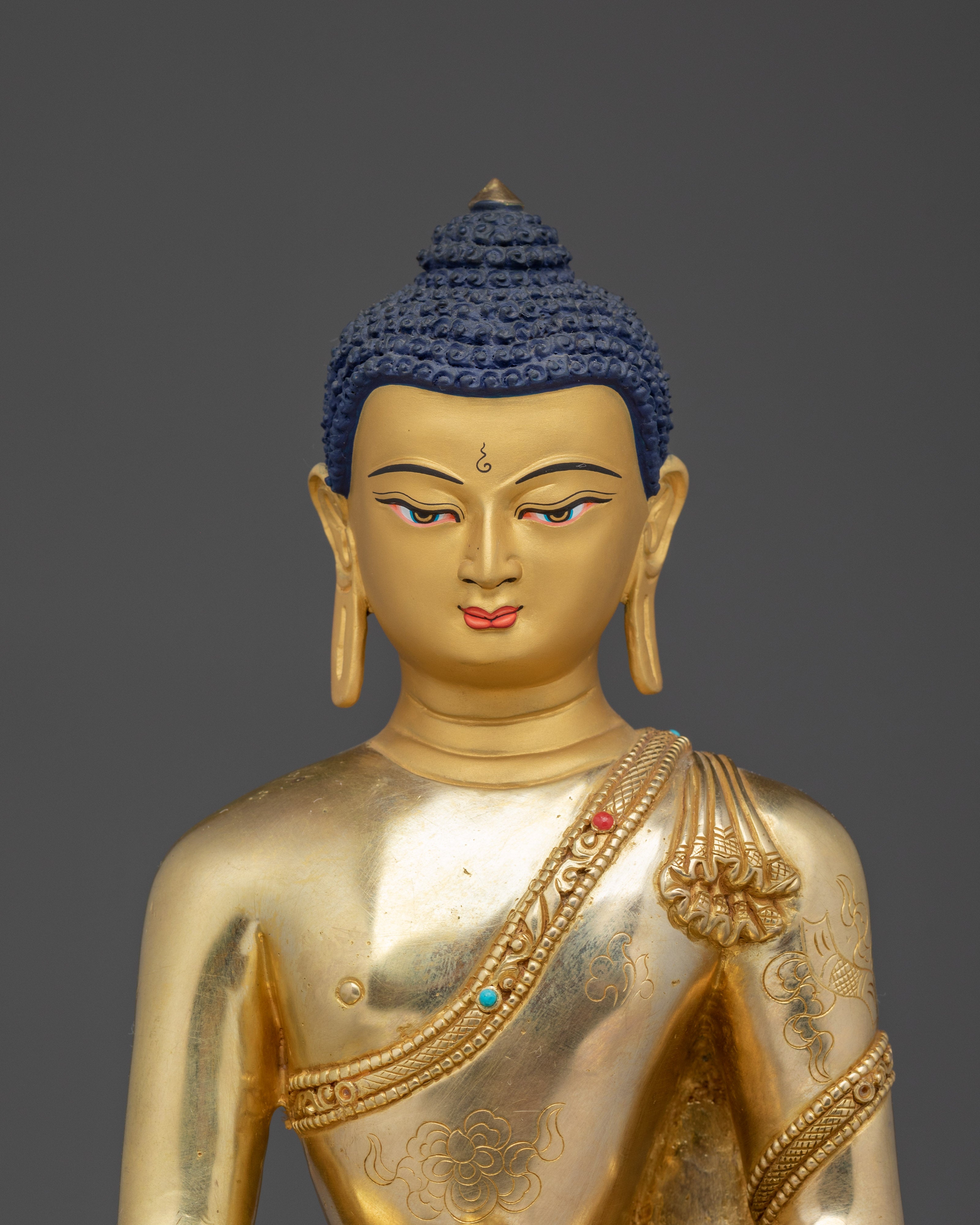 Shakyamuni Buddha Statue with 24K Gold | Ideal for Spiritual Spaces
