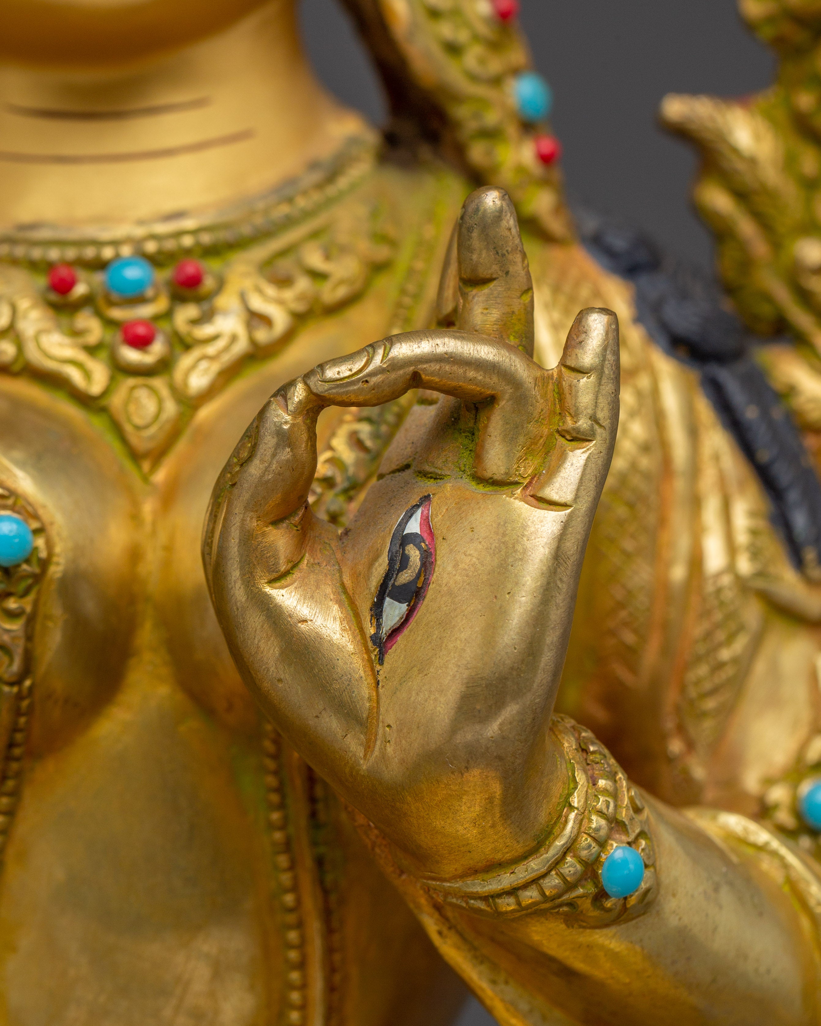 Peaceful Golden Sita Tara Handmade Art | Tibetan Healing Goddess