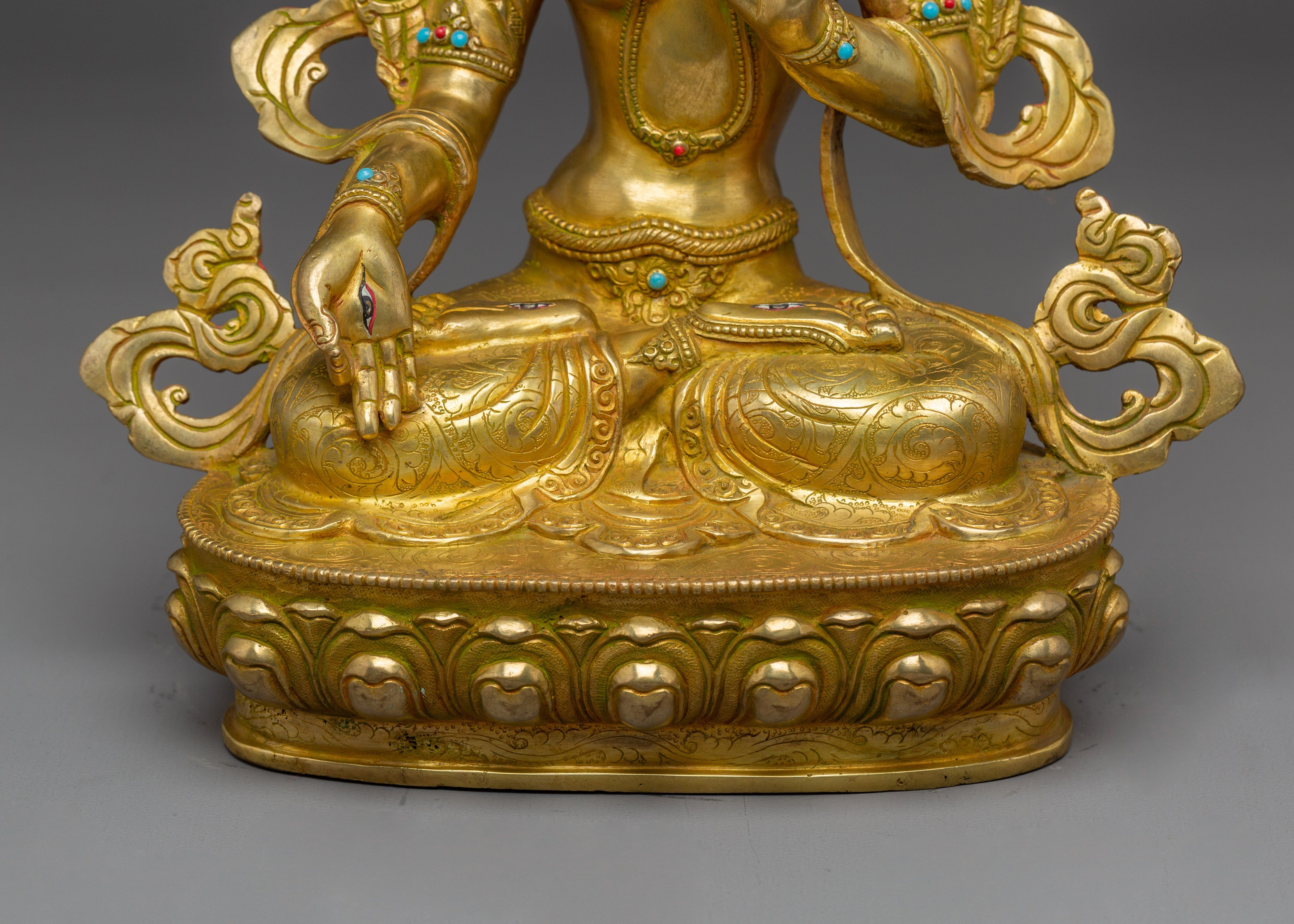 Peaceful Golden Sita Tara Handmade Art | Tibetan Healing Goddess