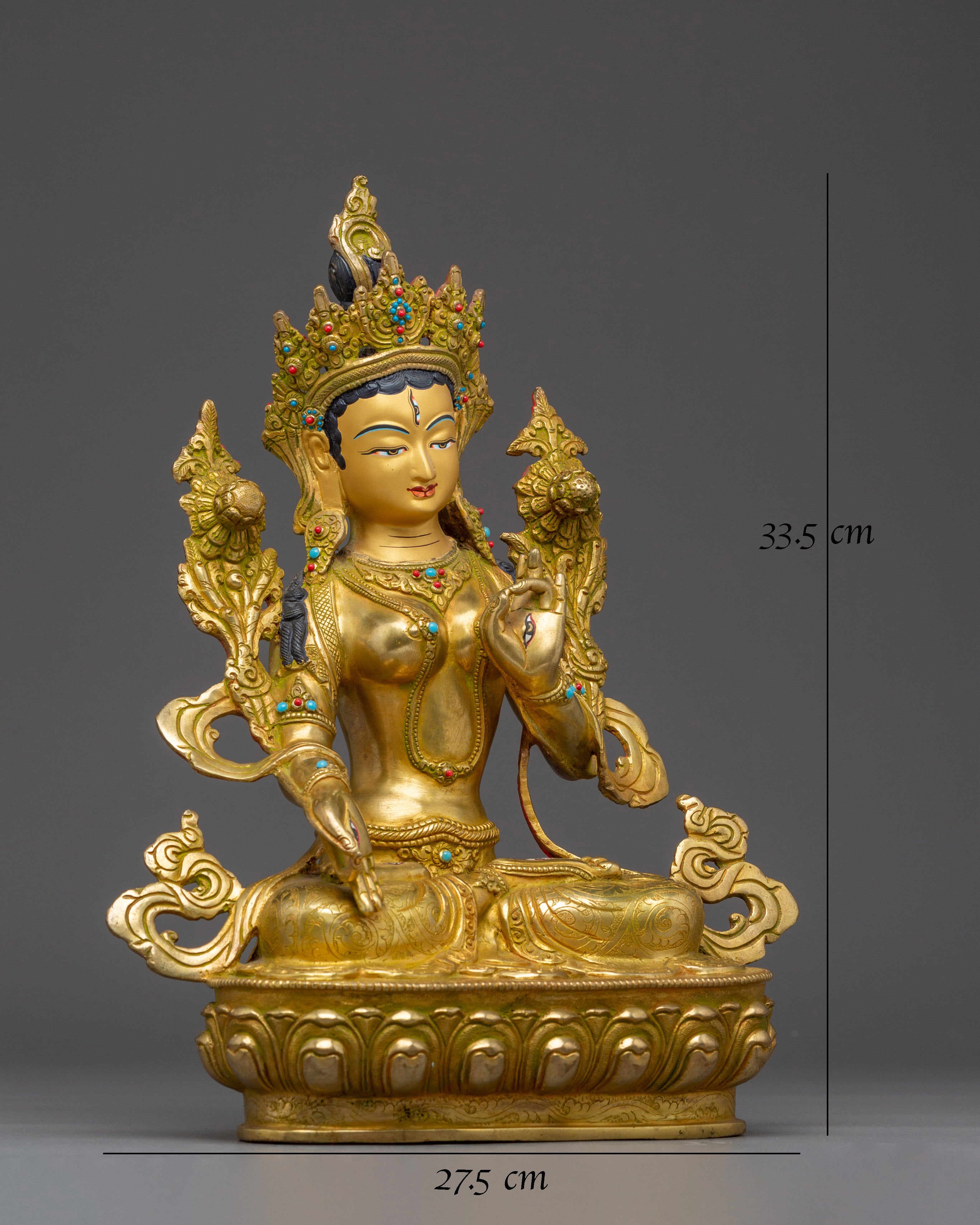 Peaceful Golden Sita Tara Handmade Art