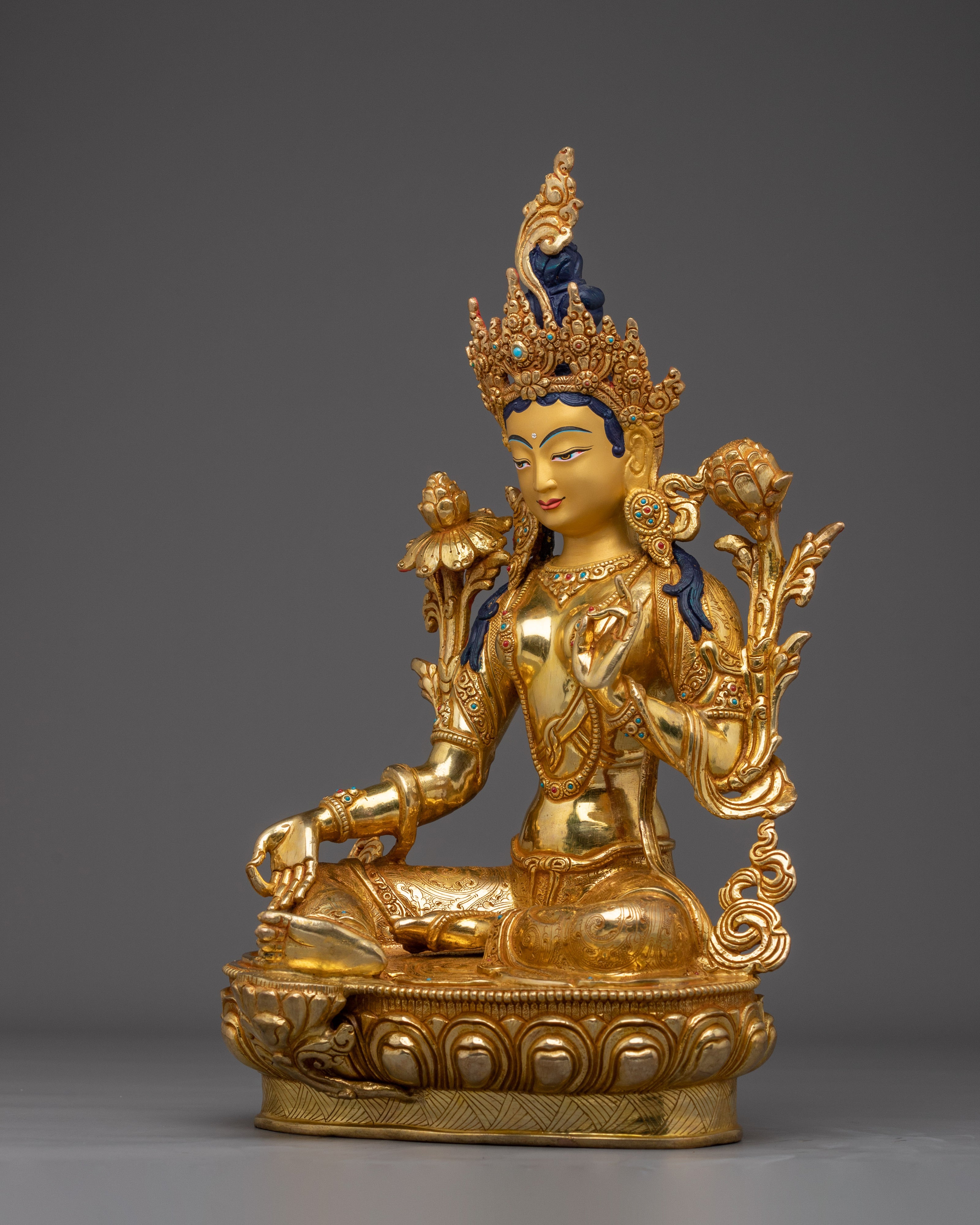 Peaceful Goddess Green Tara Artwork | Enlightened Tara