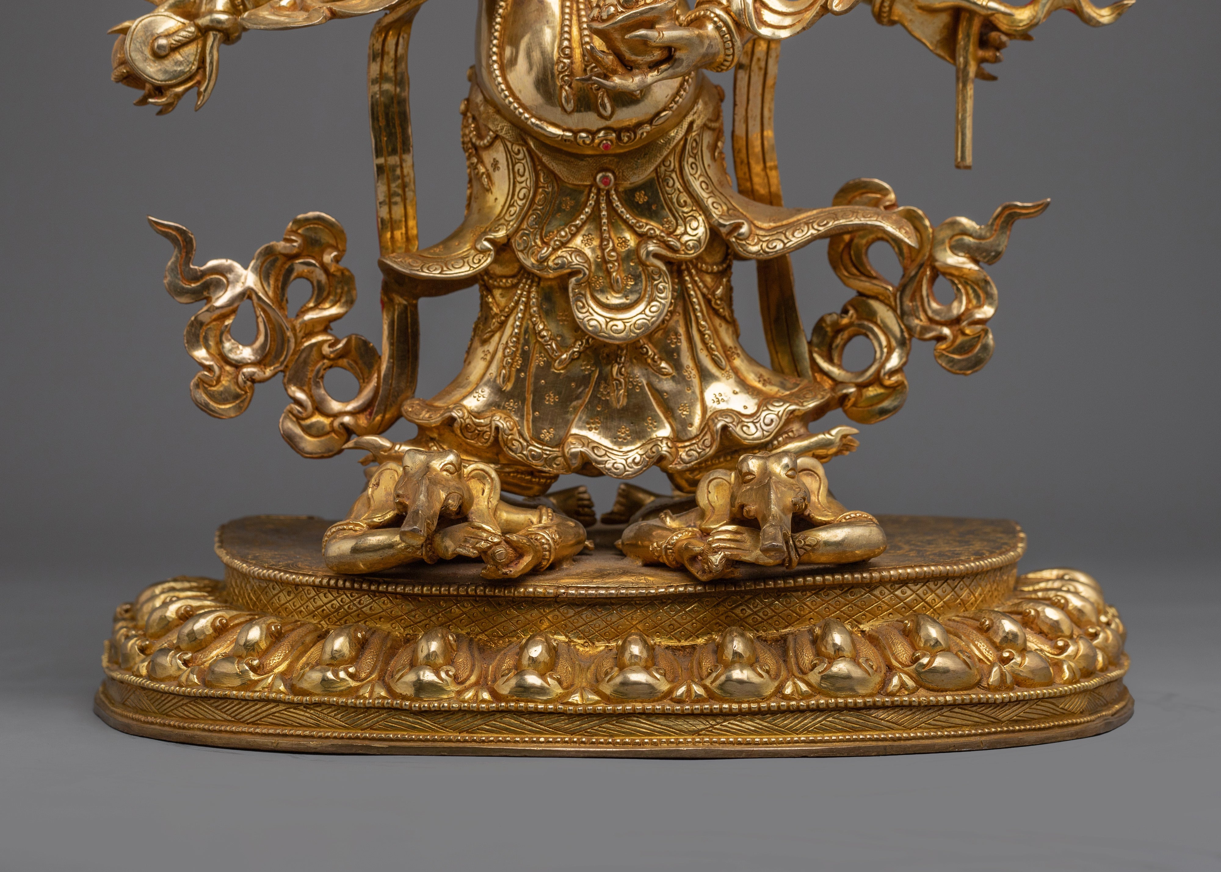 Tibetan White Mahakala Statue | Wrathful Wealth Deity of Compassion