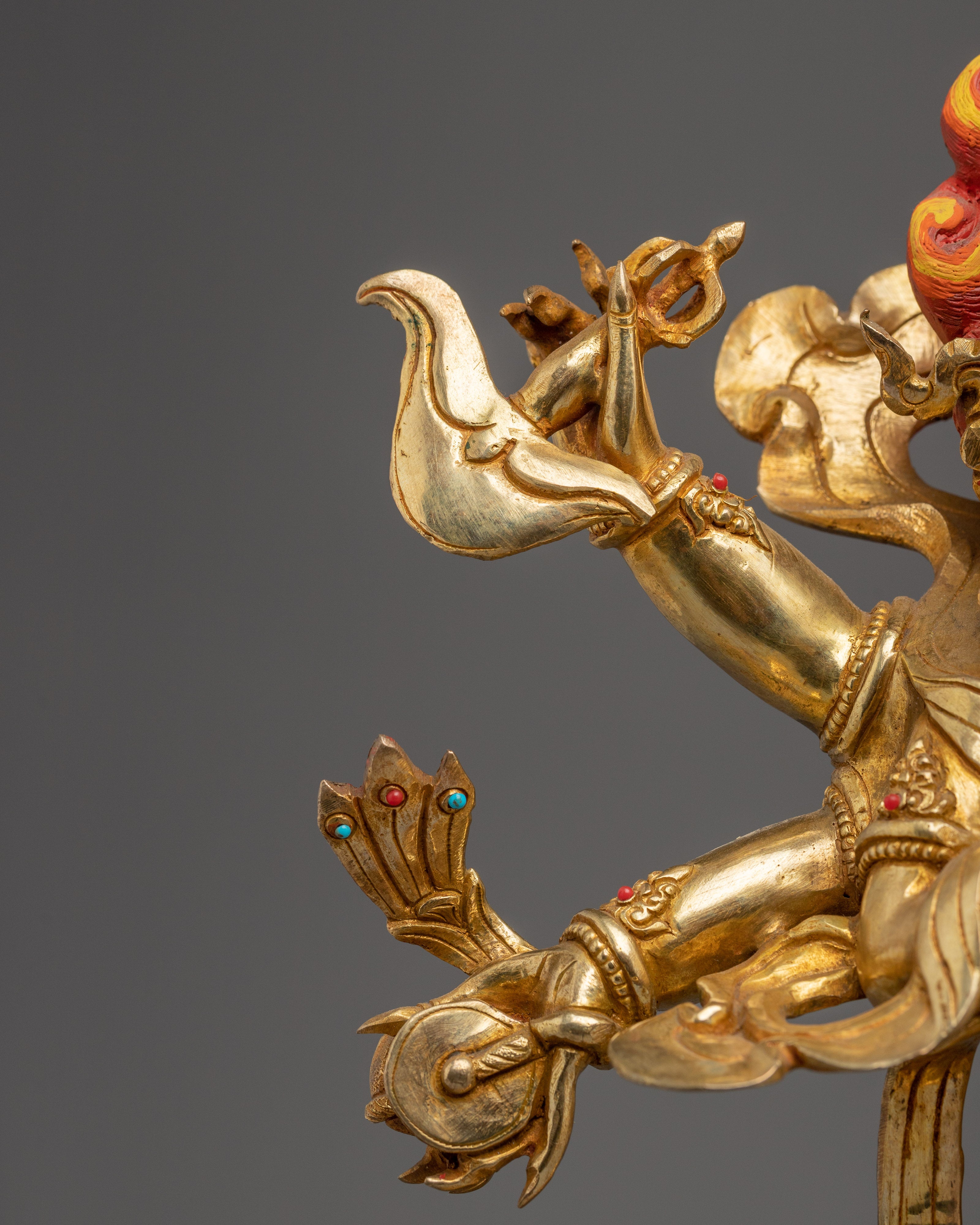 Tibetan White Mahakala Statue | Wrathful Wealth Deity of Compassion