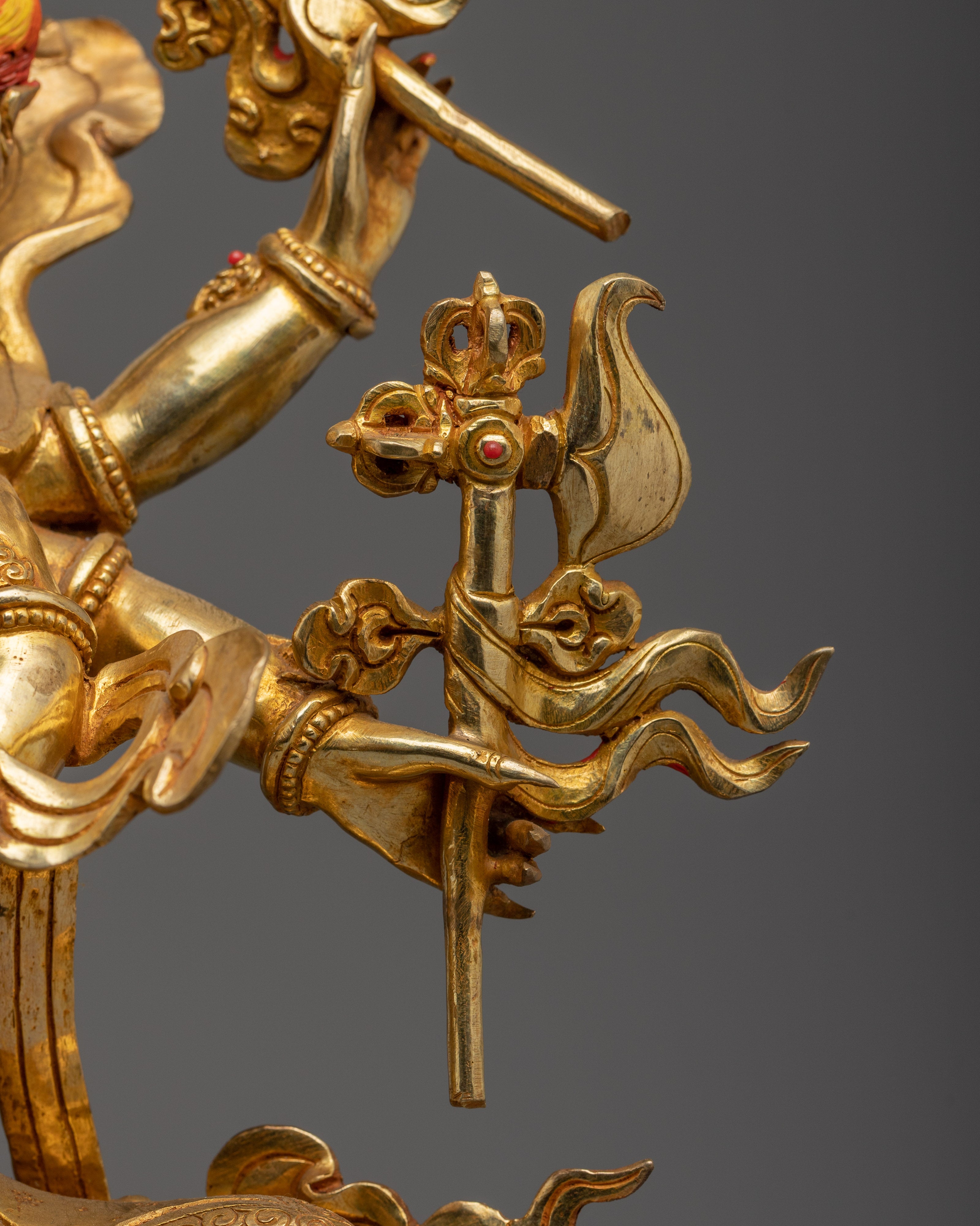 Tibetan White Mahakala Statue | Wrathful Wealth Deity of Compassion