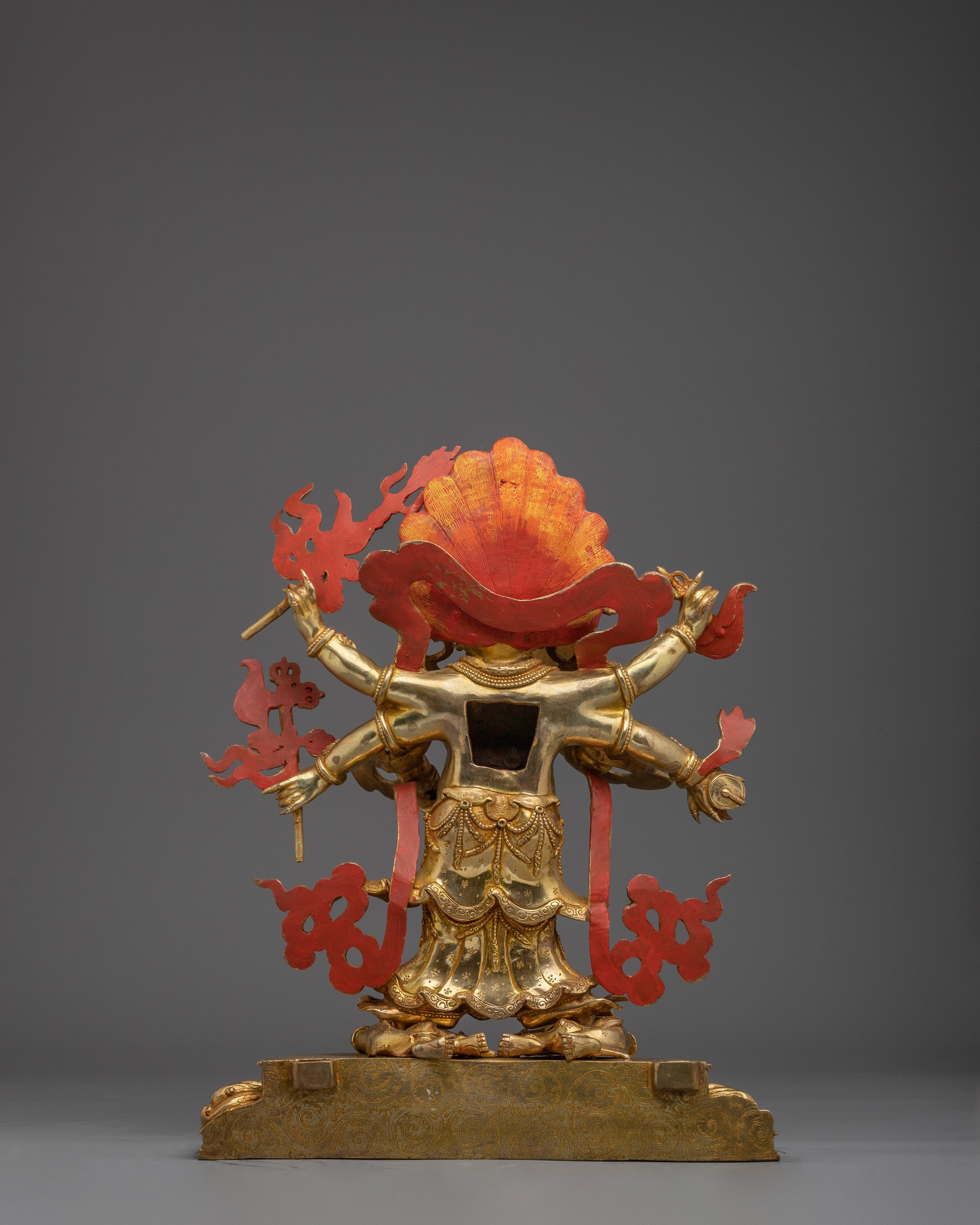 Tibetan White Mahakala Statue | Wrathful Wealth Deity of Compassion