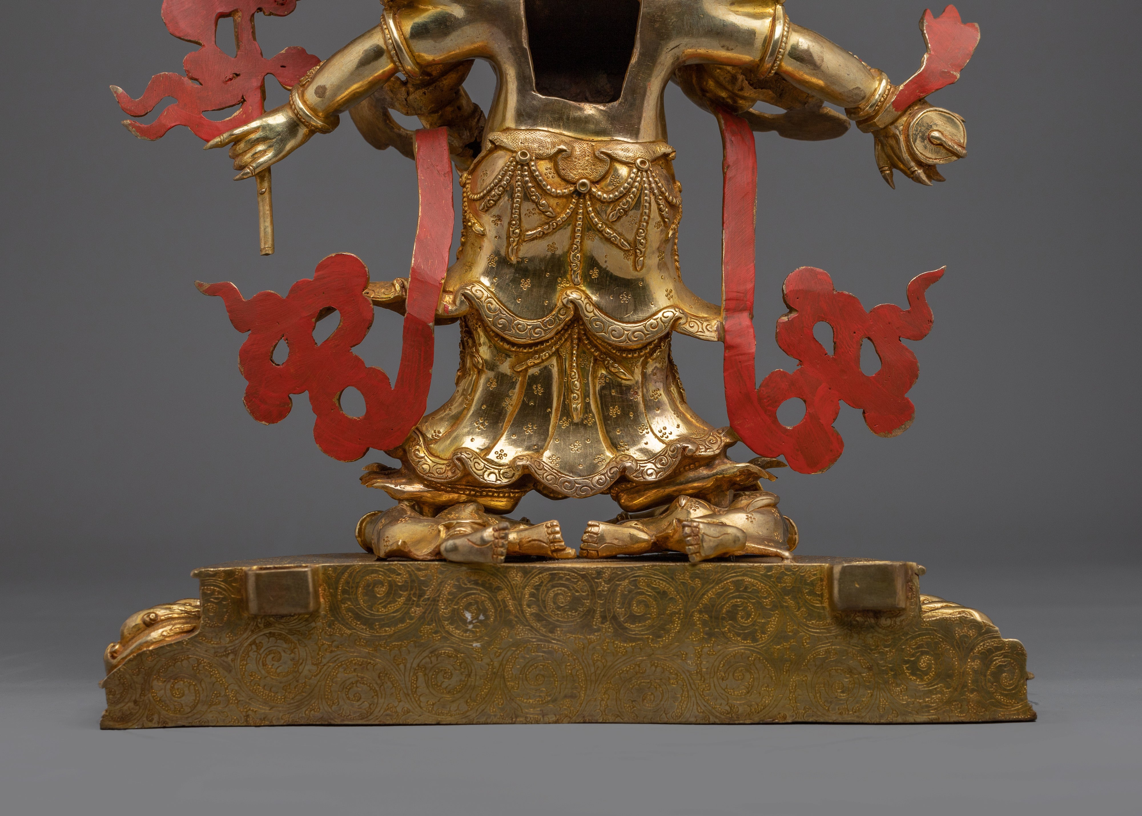 Tibetan White Mahakala Statue | Wrathful Wealth Deity of Compassion