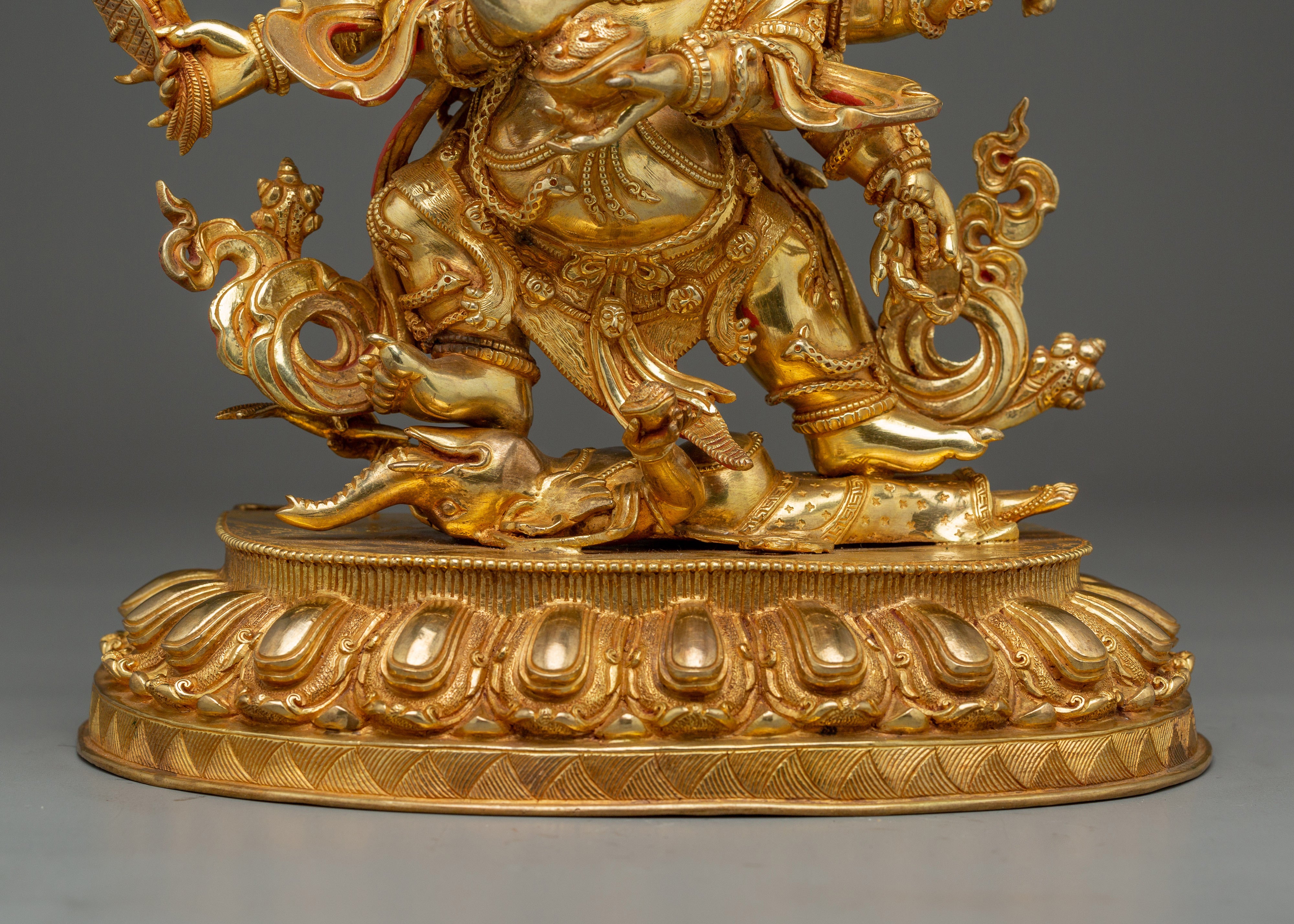 Tibetan Six Armed Mahakala Statue | Wrathful Vajrayana Deity
