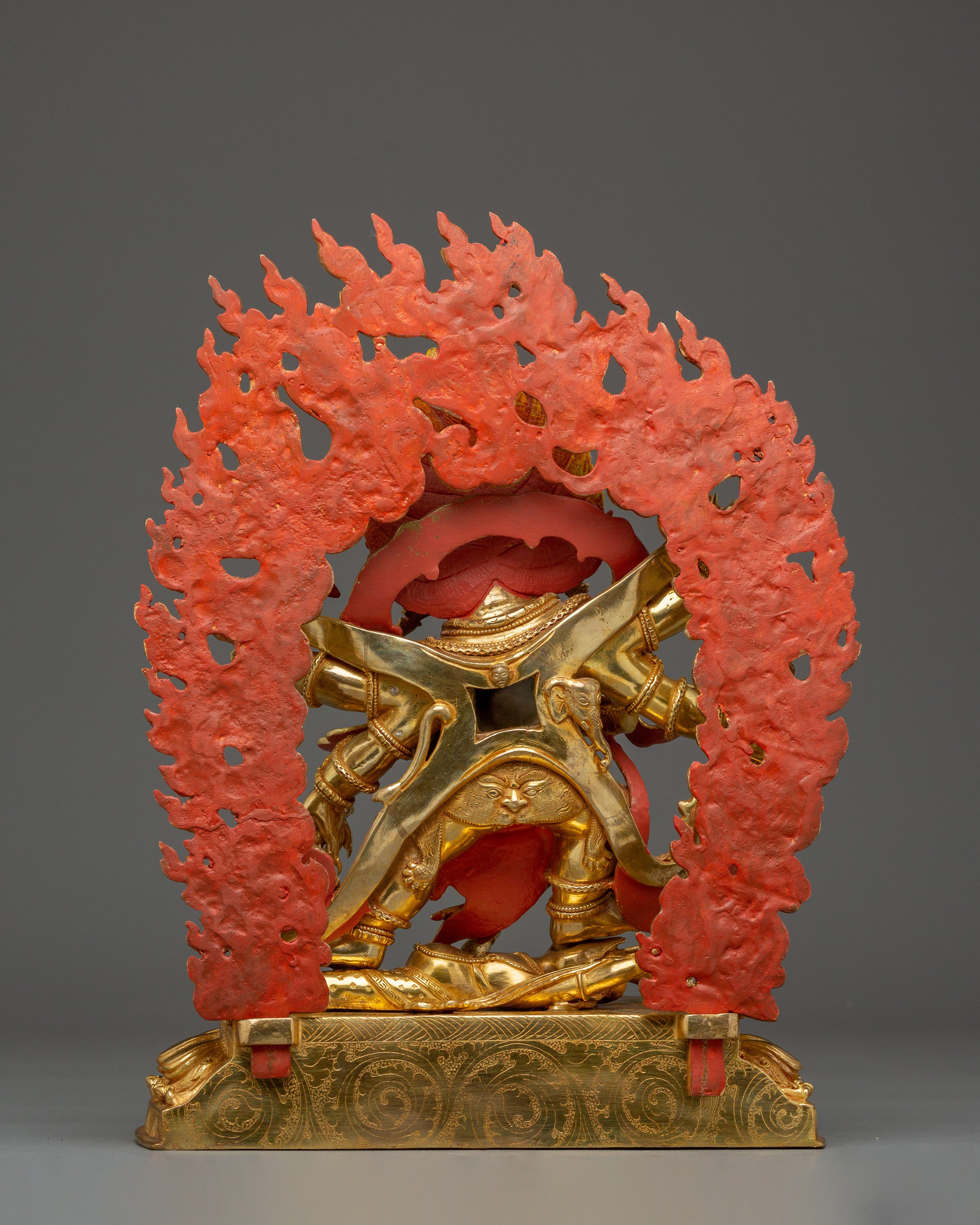 Tibetan Six Armed Mahakala Statue | Wrathful Vajrayana Deity