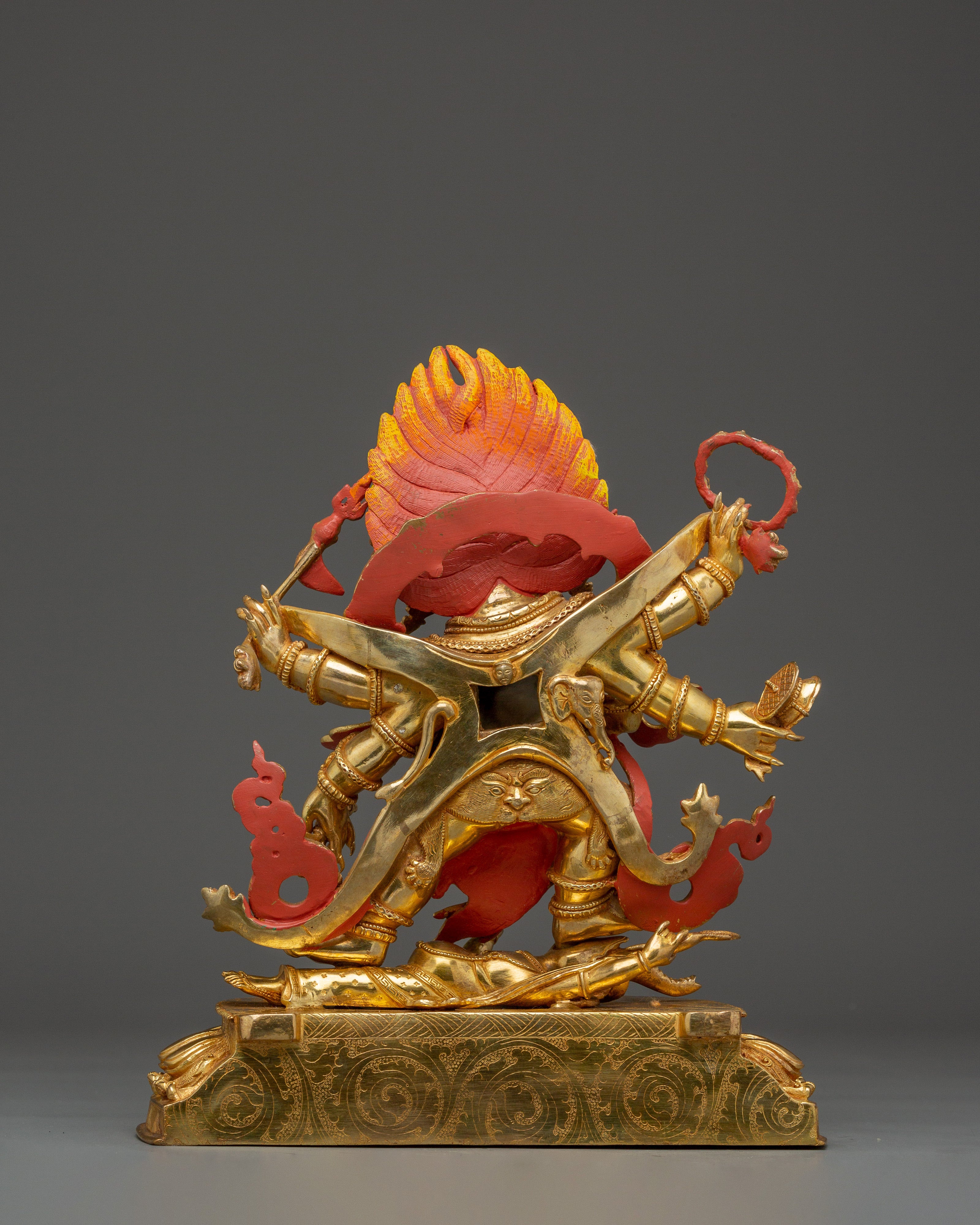 Tibetan Six Armed Mahakala Statue | Wrathful Vajrayana Deity