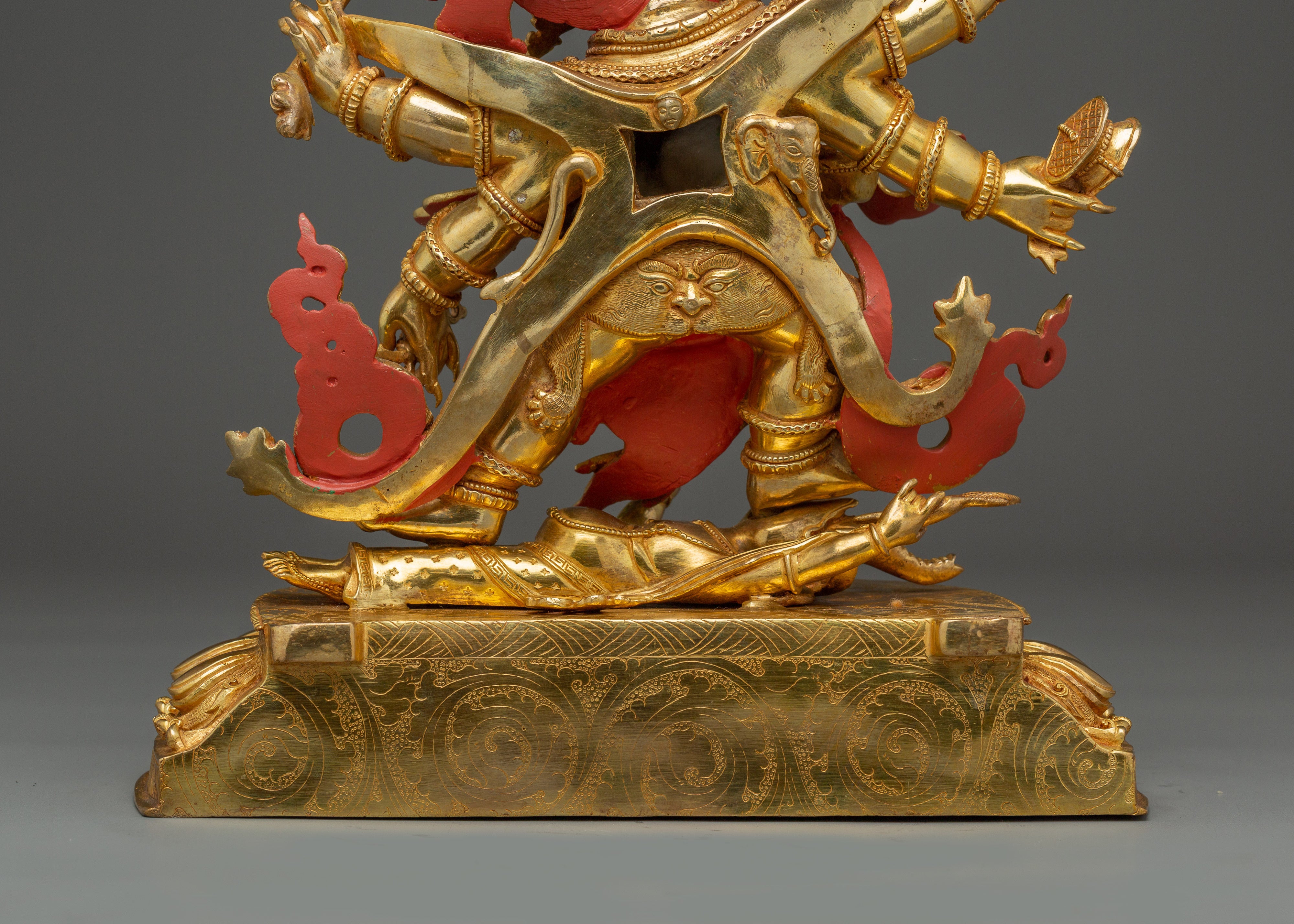 Tibetan Six Armed Mahakala Statue | Wrathful Vajrayana Deity