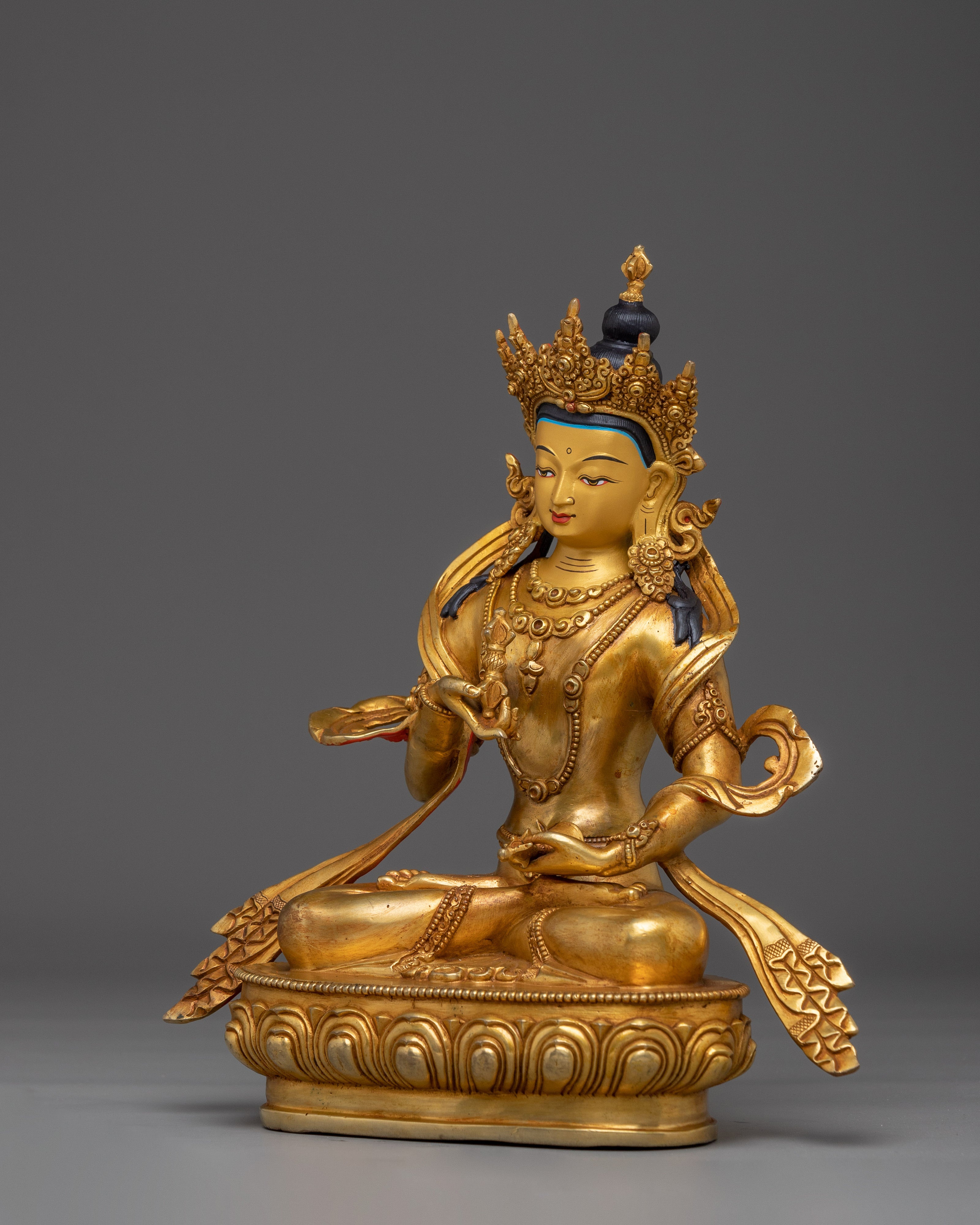 Vajrasattva, Deity of Pure Light | Gold Gilded Tibetan Statue