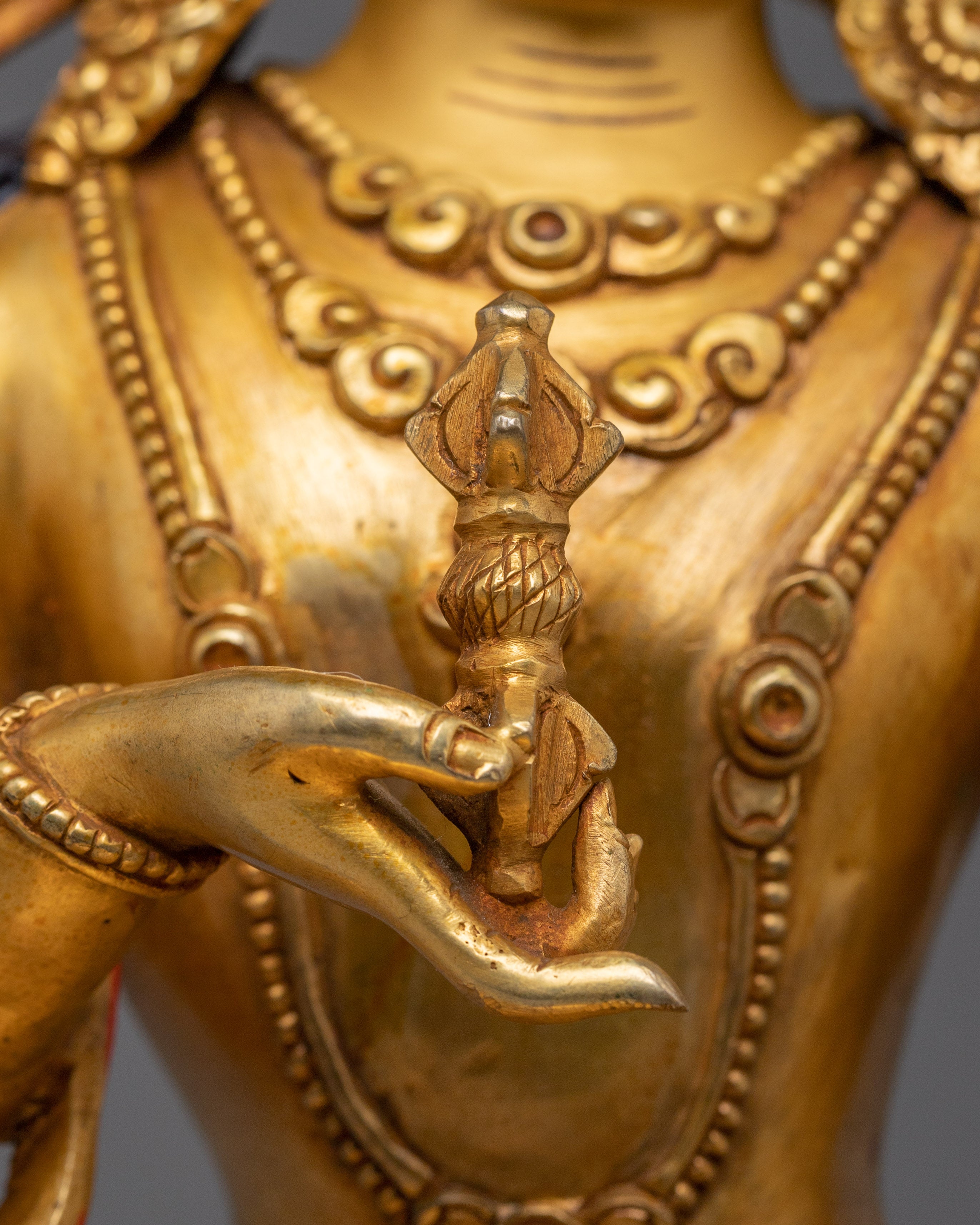 Vajrasattva, Deity of Pure Light | Gold Gilded Tibetan Statue