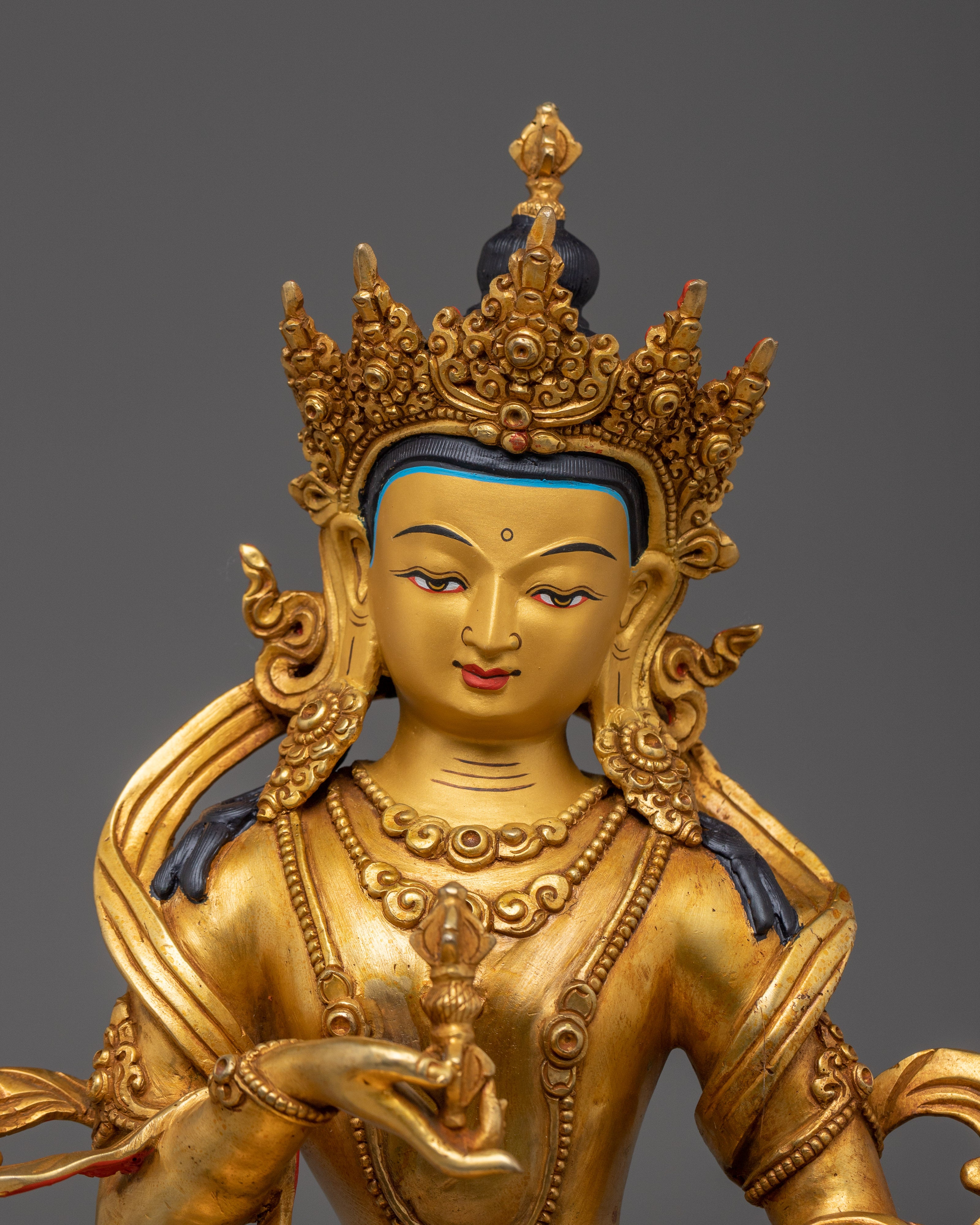 Vajrasattva, Deity of Pure Light | Gold Gilded Tibetan Statue