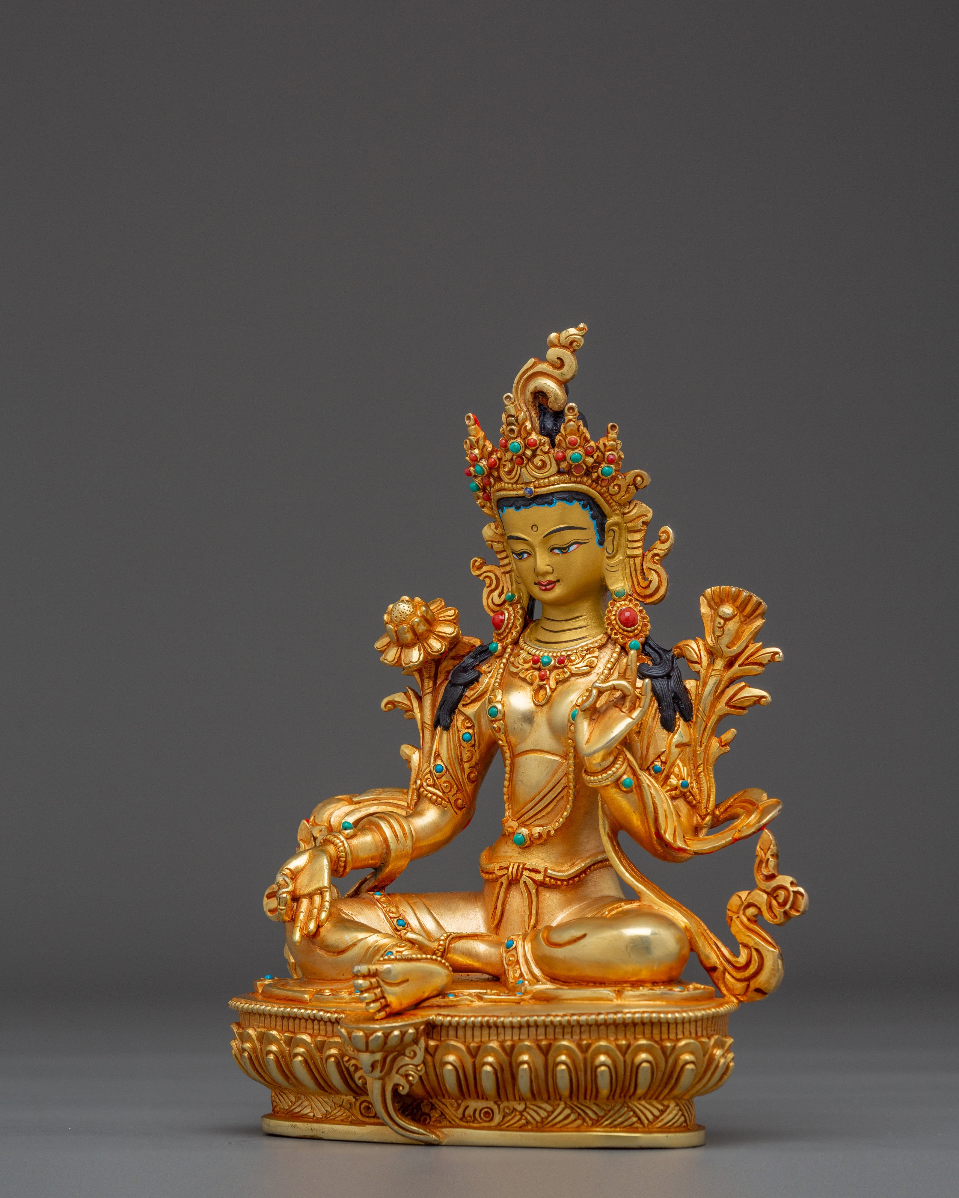 Goddess Golden Green Tara Artwork | Enlightened Tara
