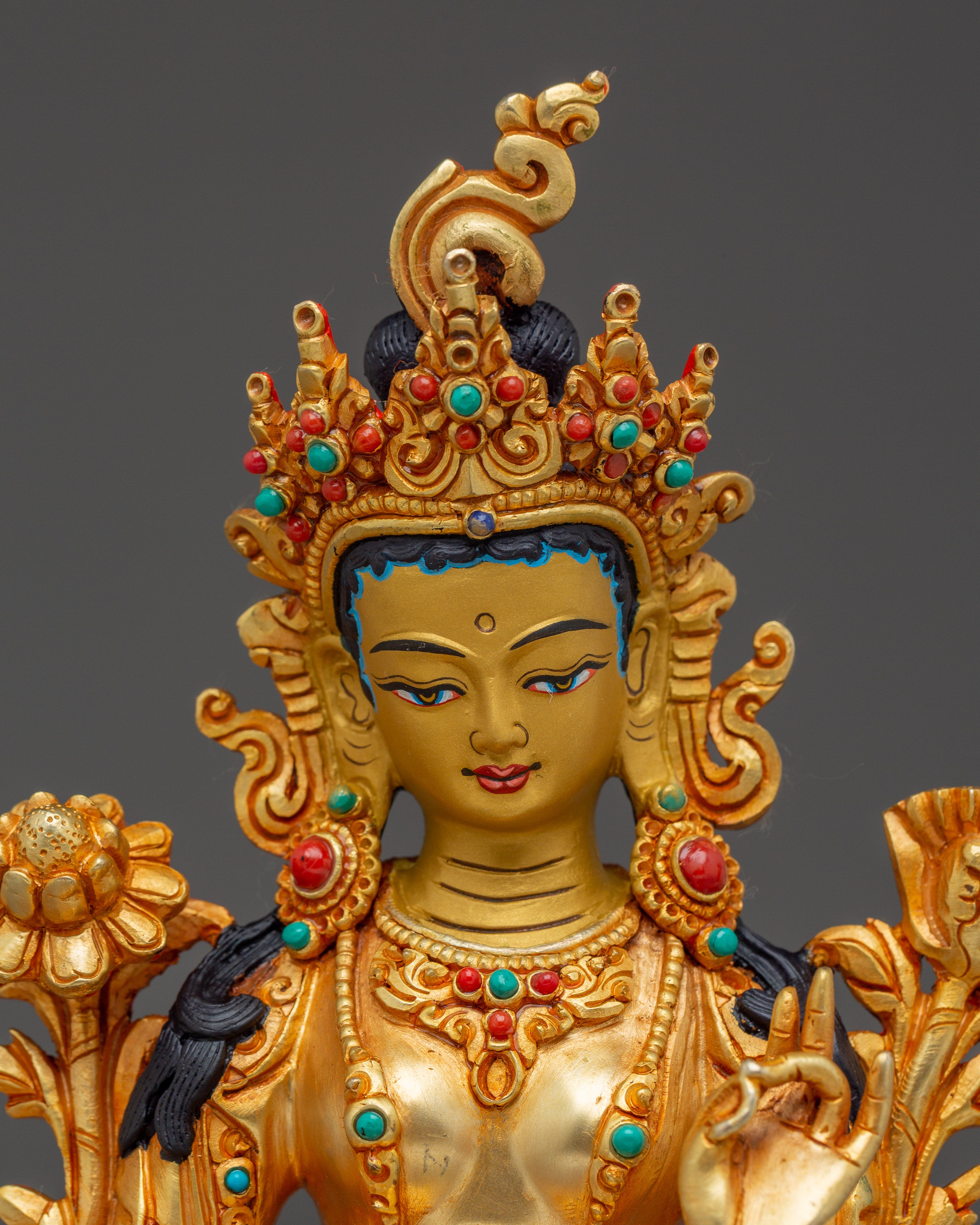 Goddess Golden Green Tara Artwork | Enlightened Tara