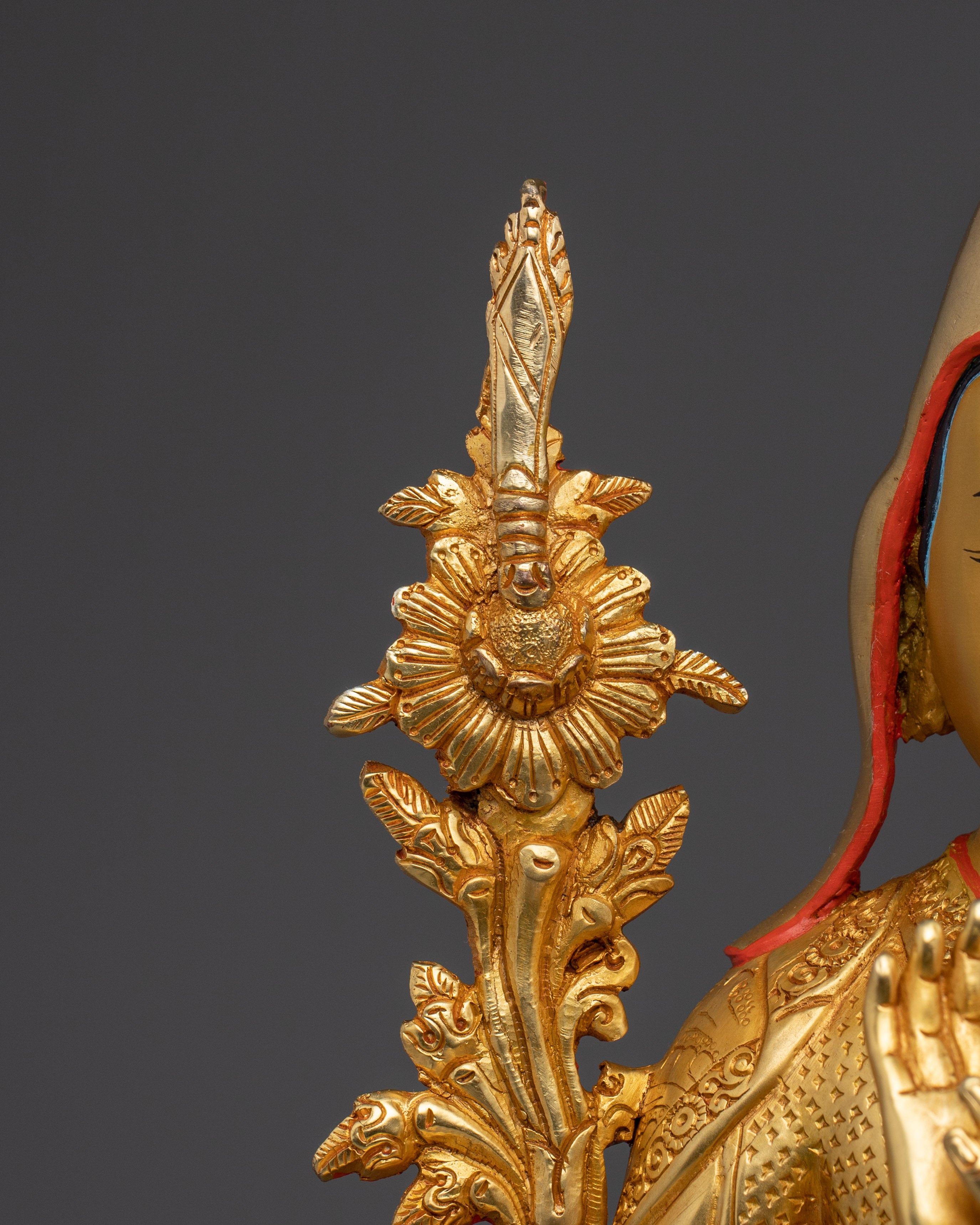 Tsongkhapa Statue set: Gold Electroplated