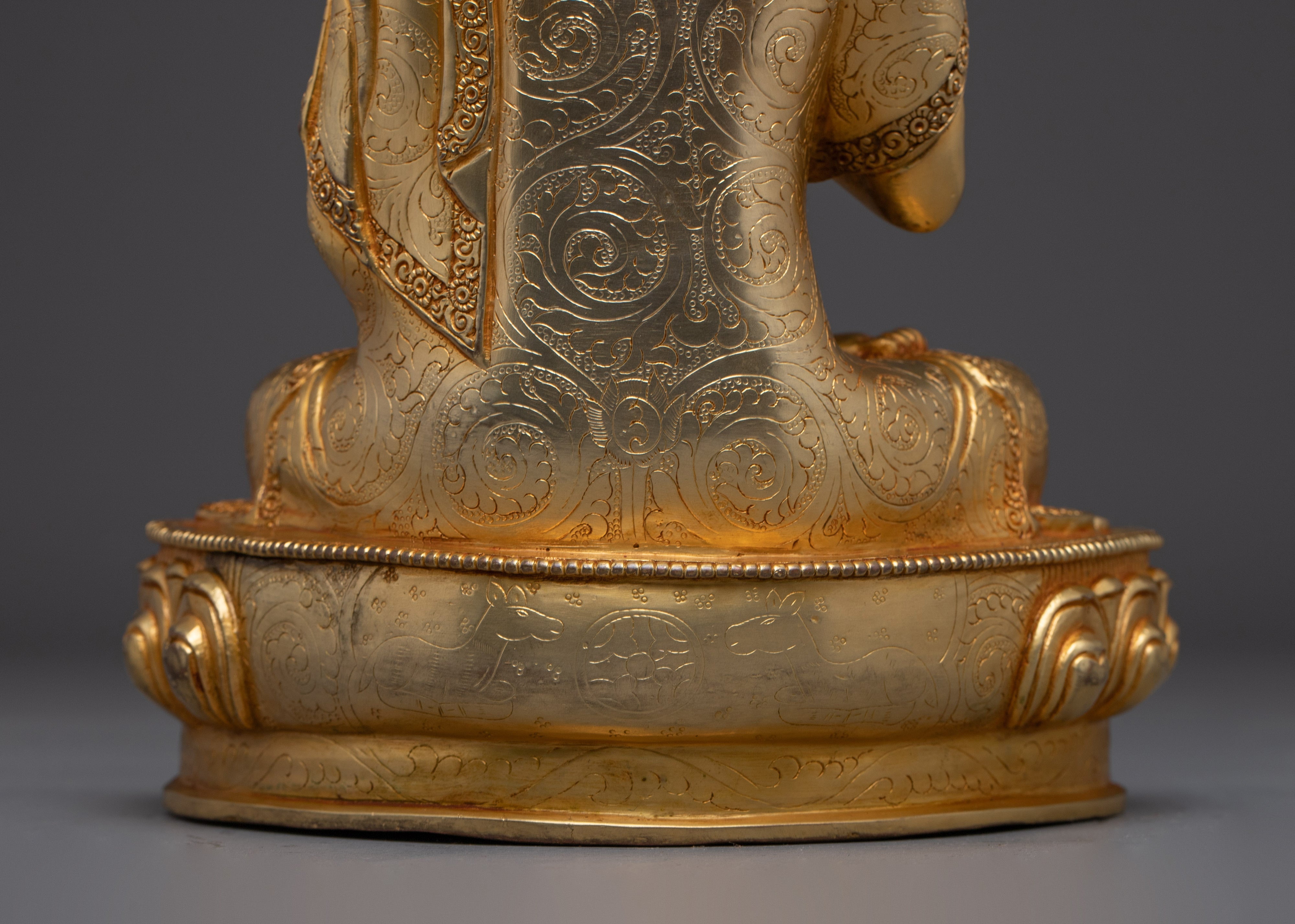 Tsongkhapa Statue set: Gold Electroplated