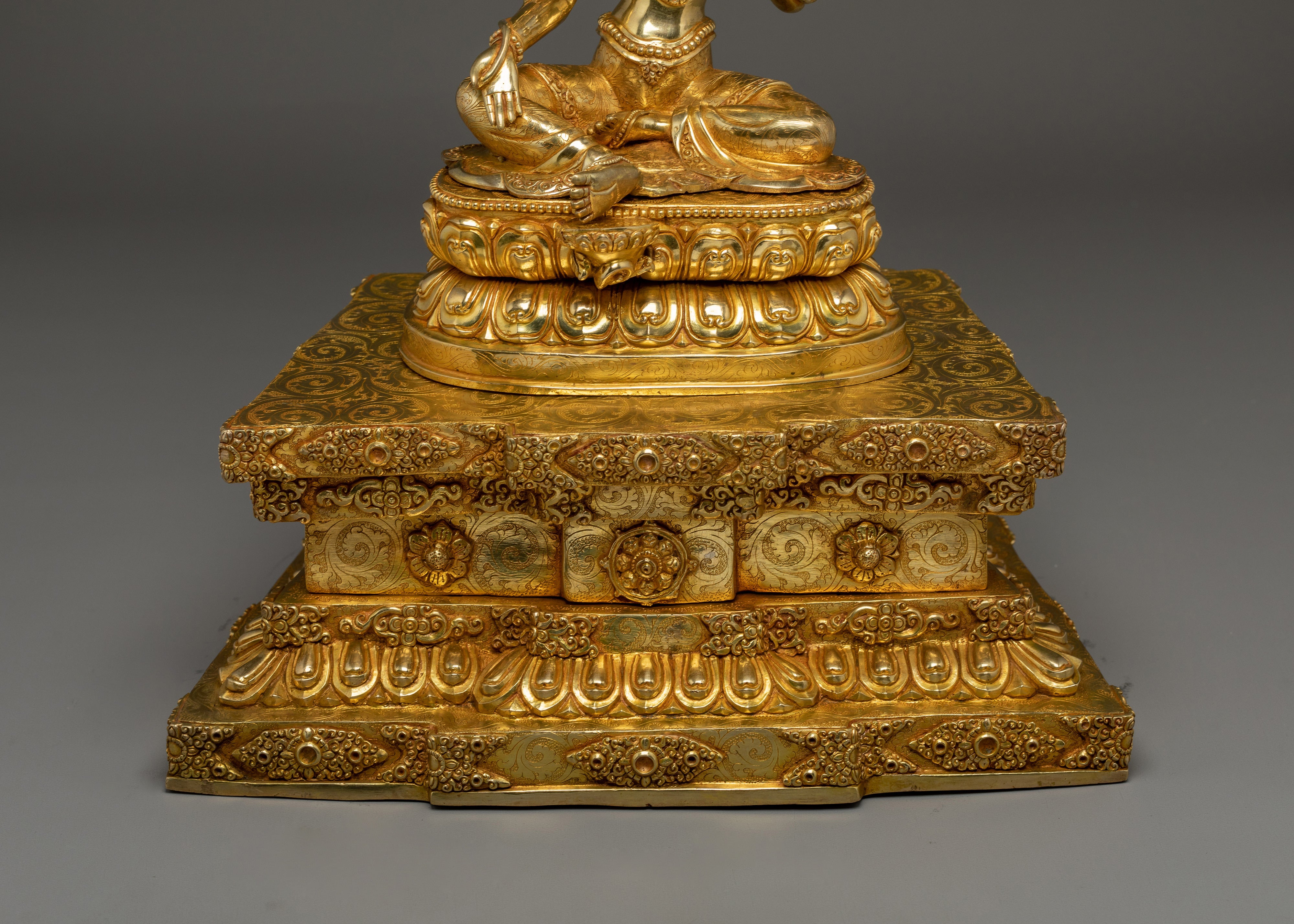 Green Tara Statue on Throne | Mother of All Buddhas