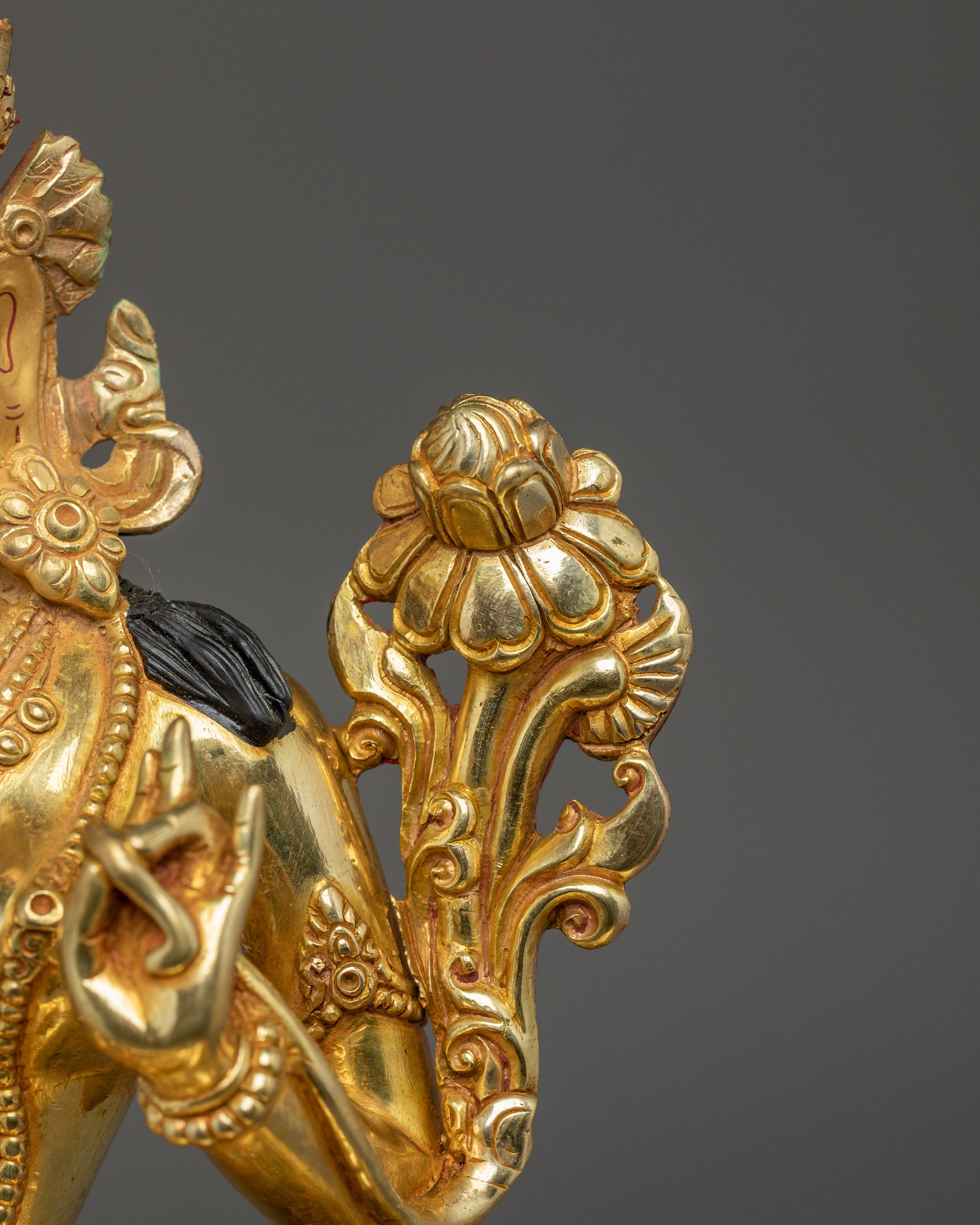 Green Tara Statue on Throne | Mother of All Buddhas