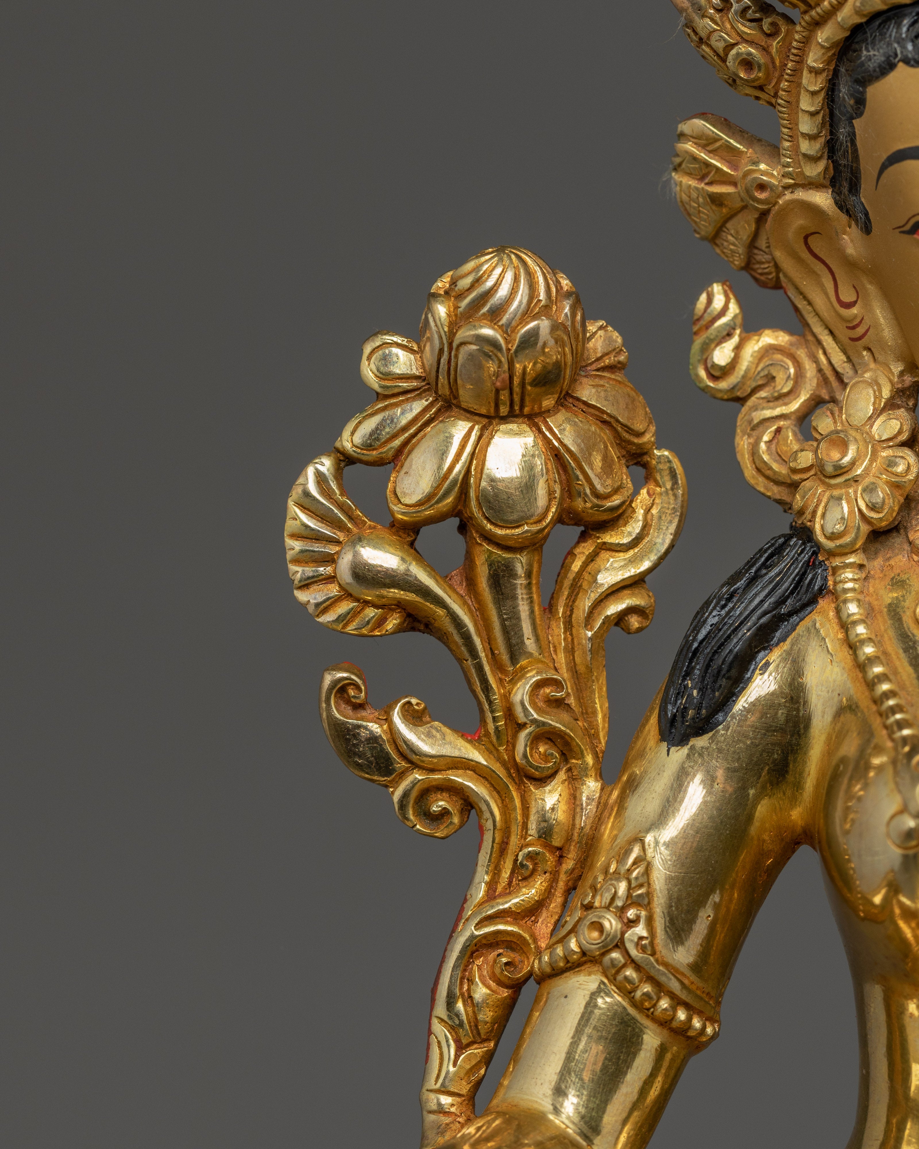 Green Tara Statue on Throne | Mother of All Buddhas