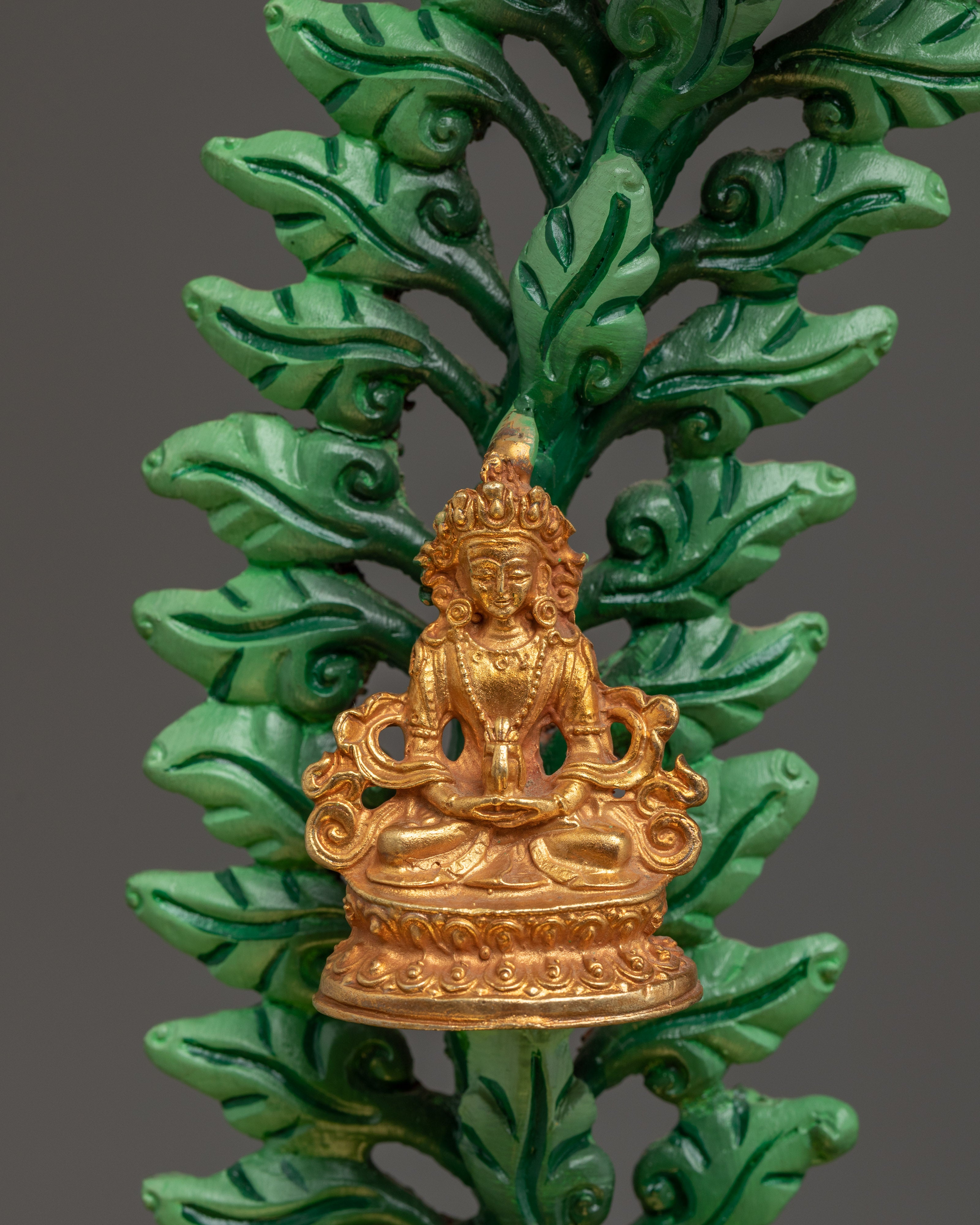 Green Tara Statue on Throne | Mother of All Buddhas