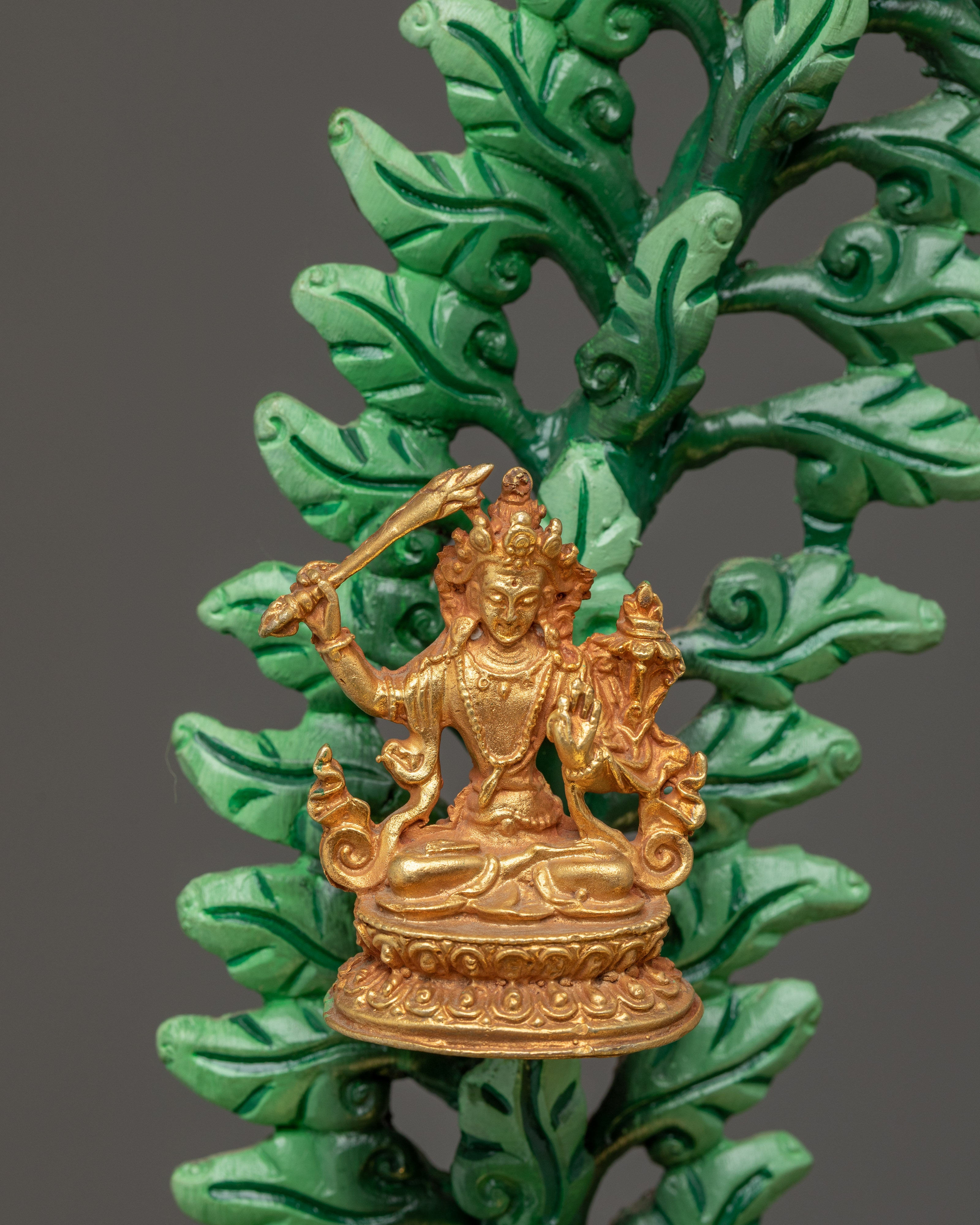 Green Tara Statue on Throne | Mother of All Buddhas