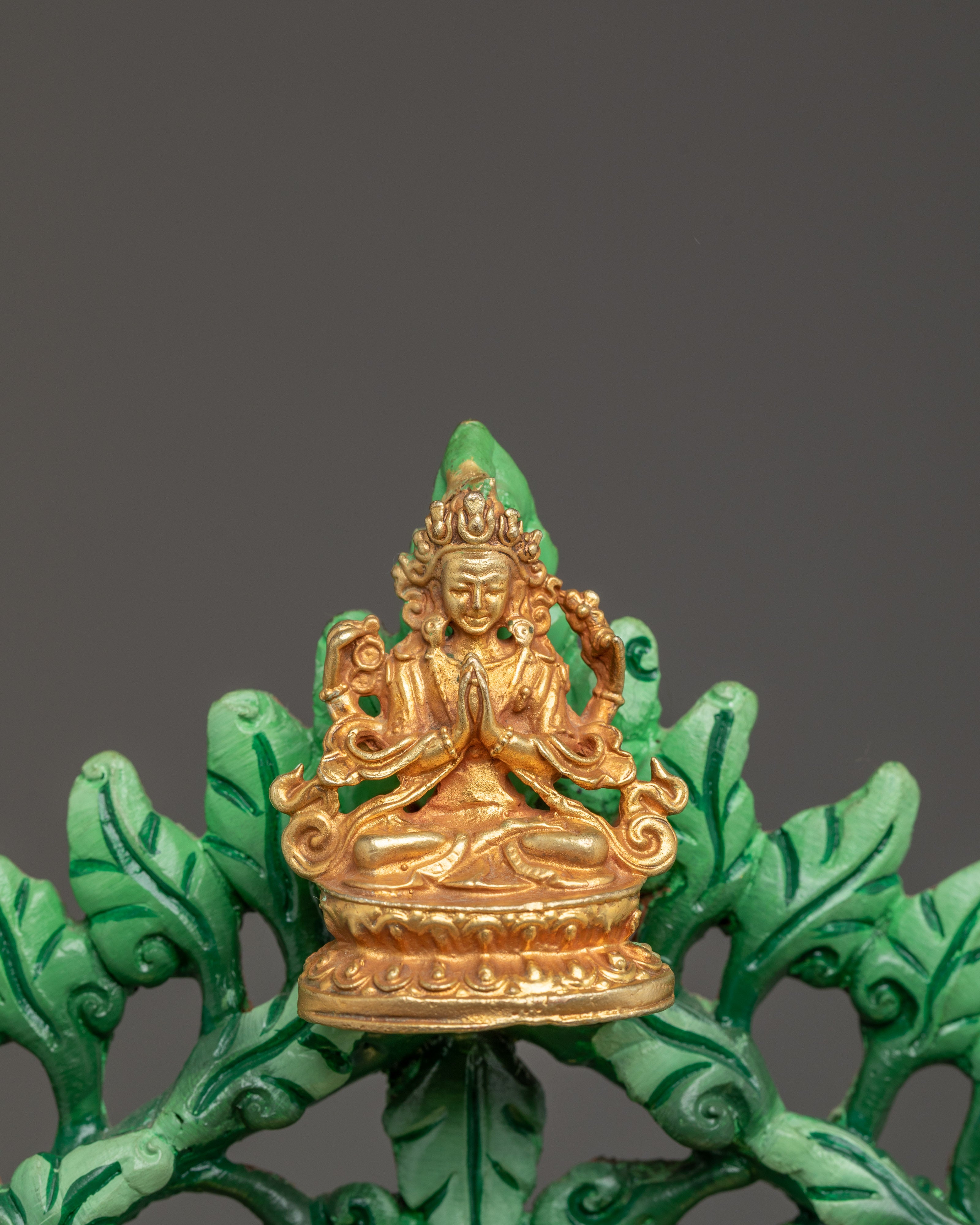 Green Tara Statue on Throne | Mother of All Buddhas