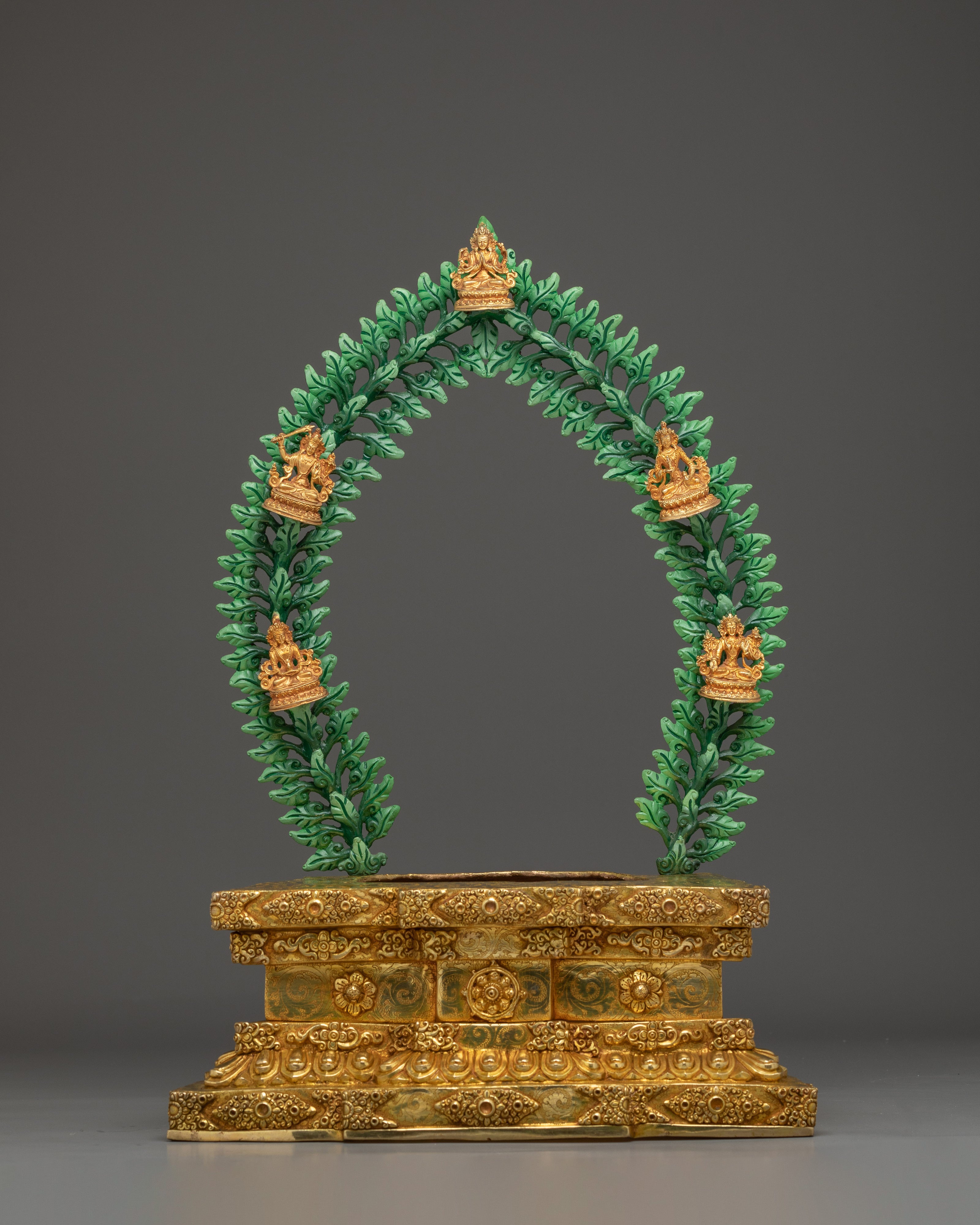 Green Tara Statue on Throne | Mother of All Buddhas