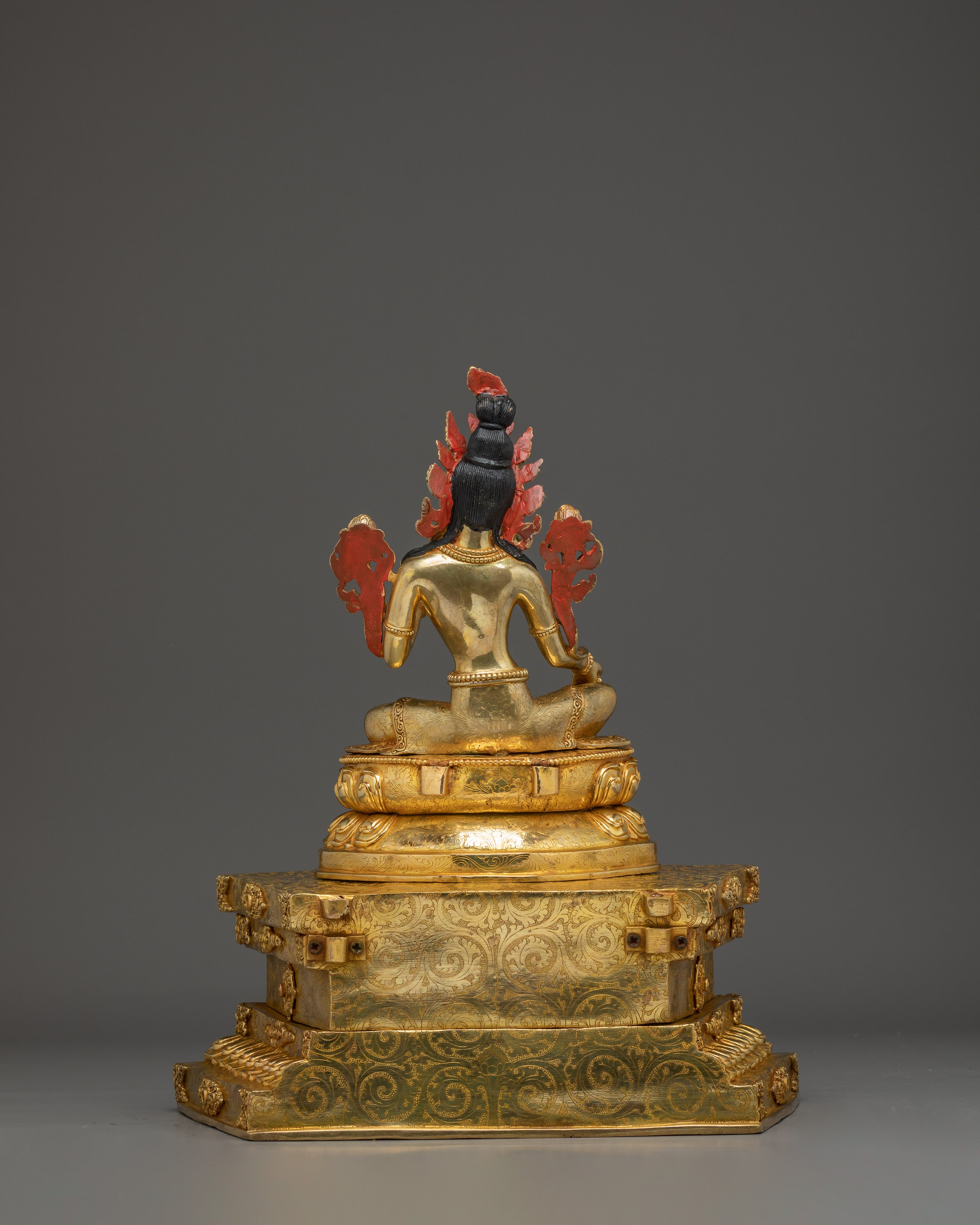 Green Tara Statue on Throne | Mother of All Buddhas