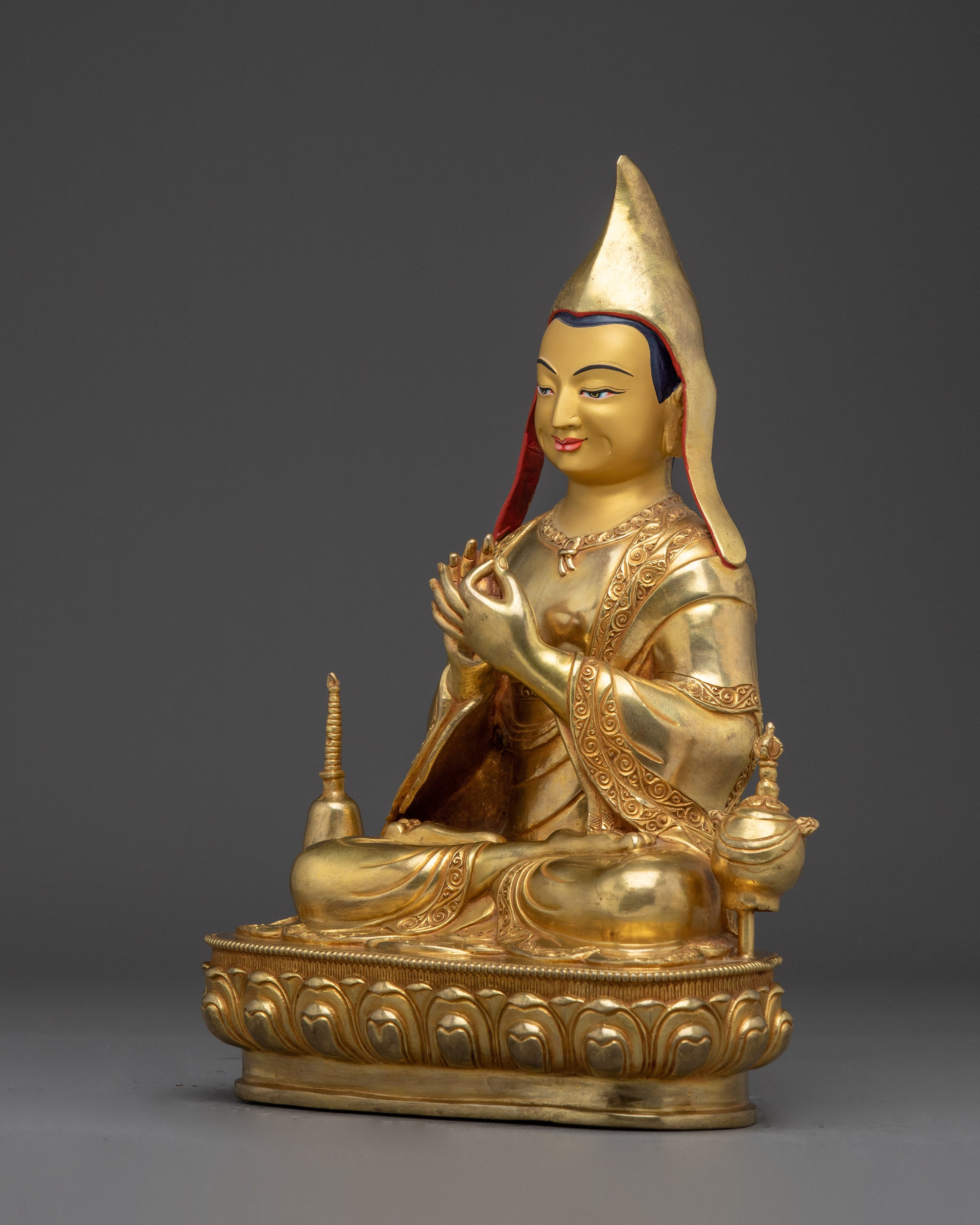 Vajrayana Teacher Atisa | Gold Gilded Icon for Meditation