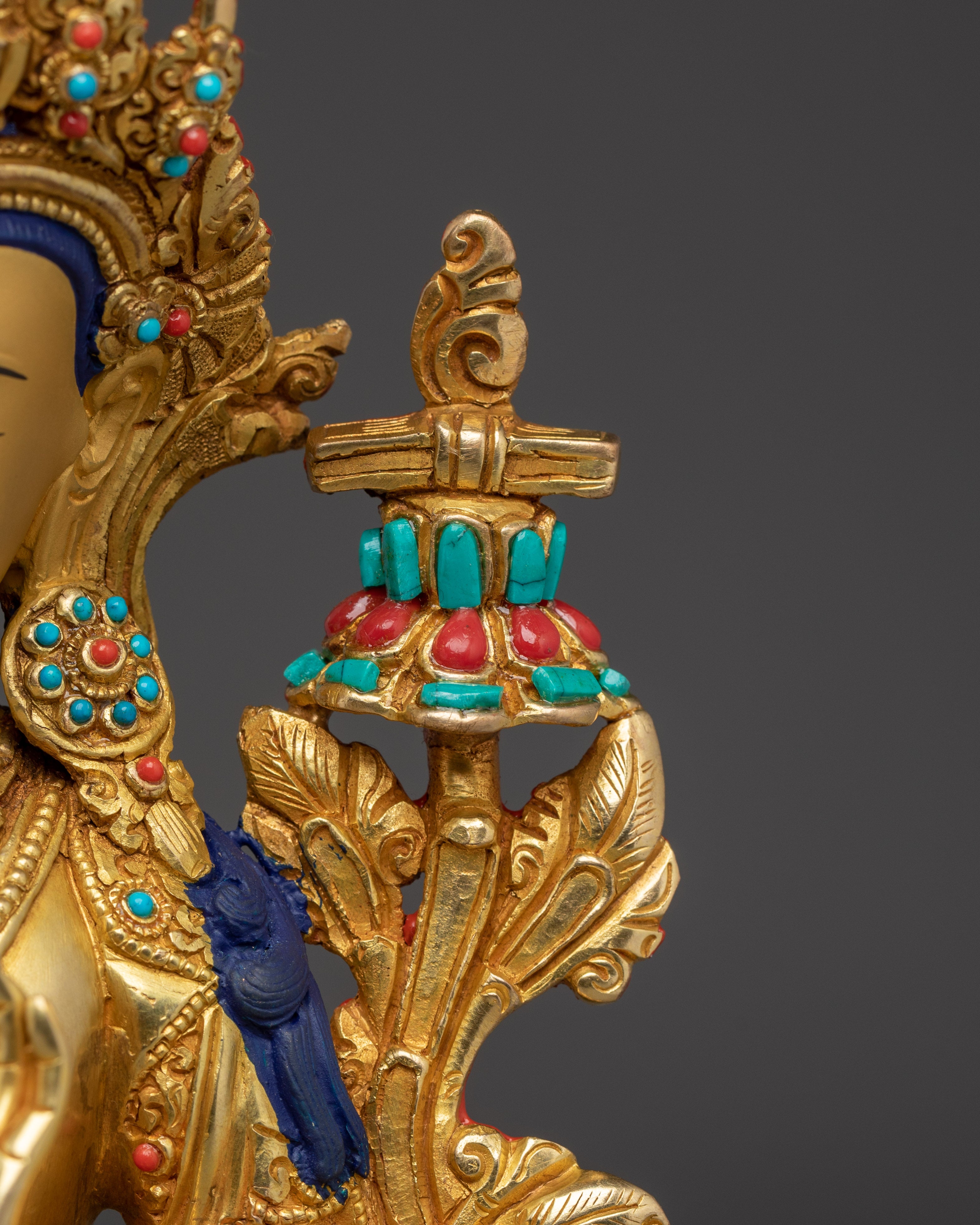Manjushri Statue: Golden Spiritual Decor