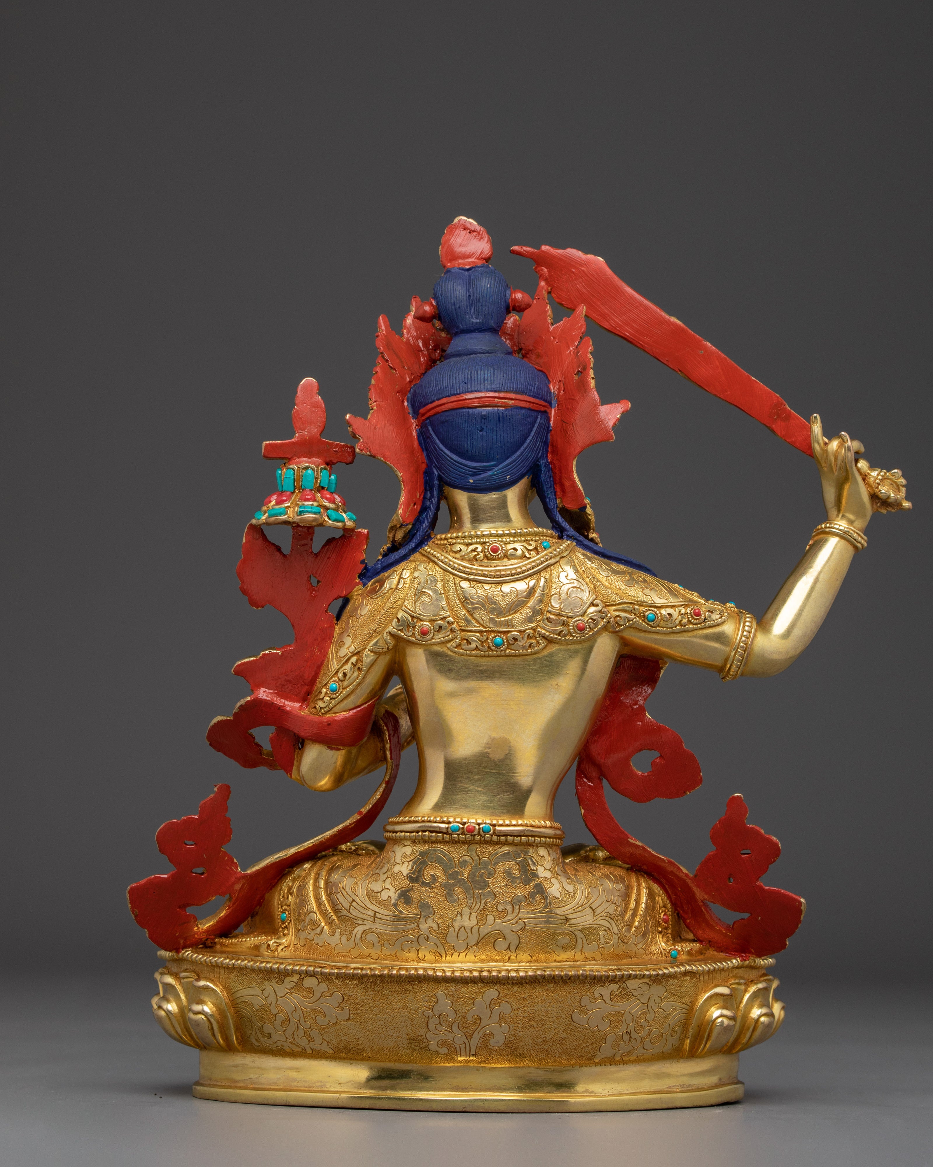Manjushri Statue: Golden Spiritual Decor