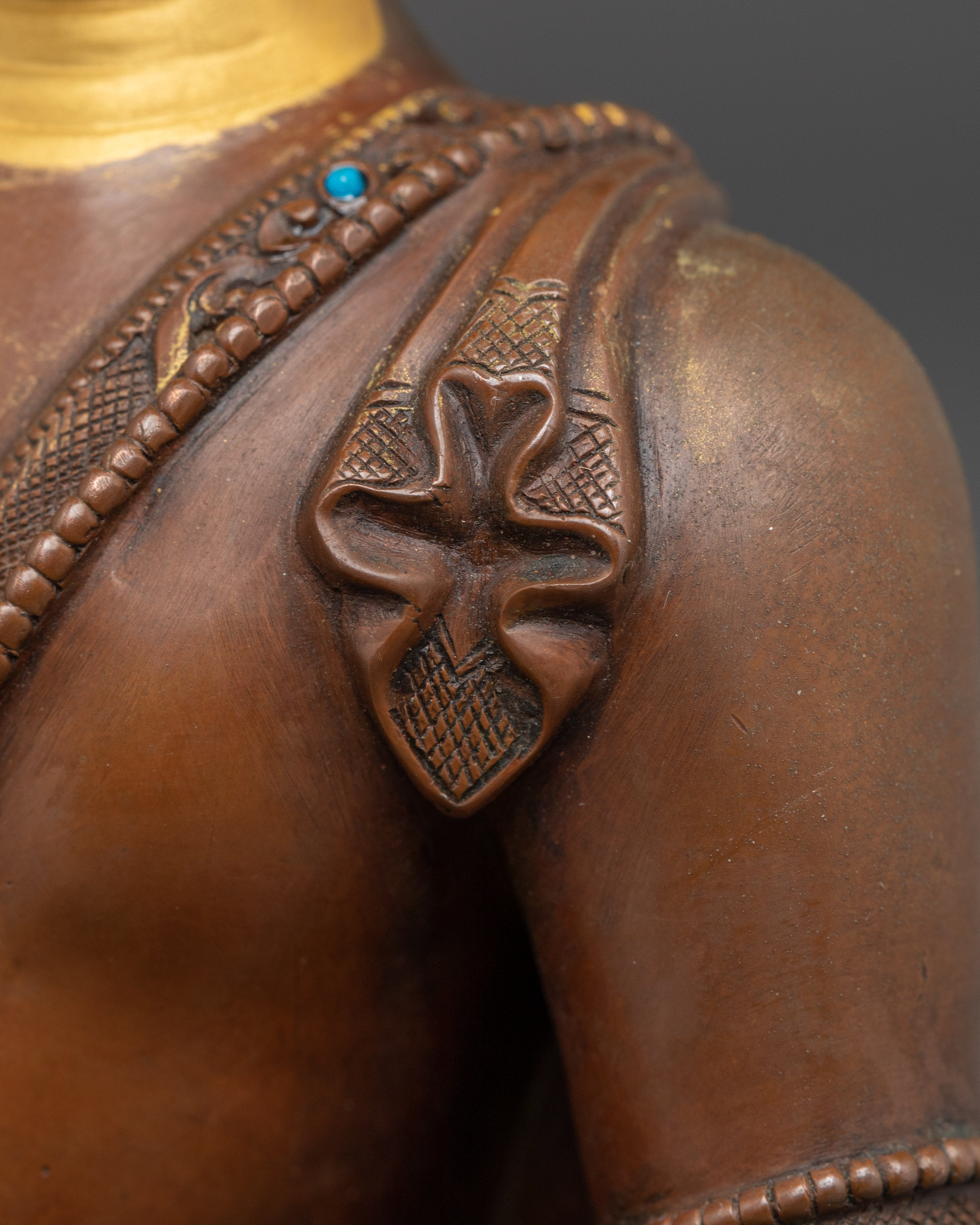 Shakyamuni Buddha with Gold-Painted Face | Meditation Altar Decor & Nepali Art