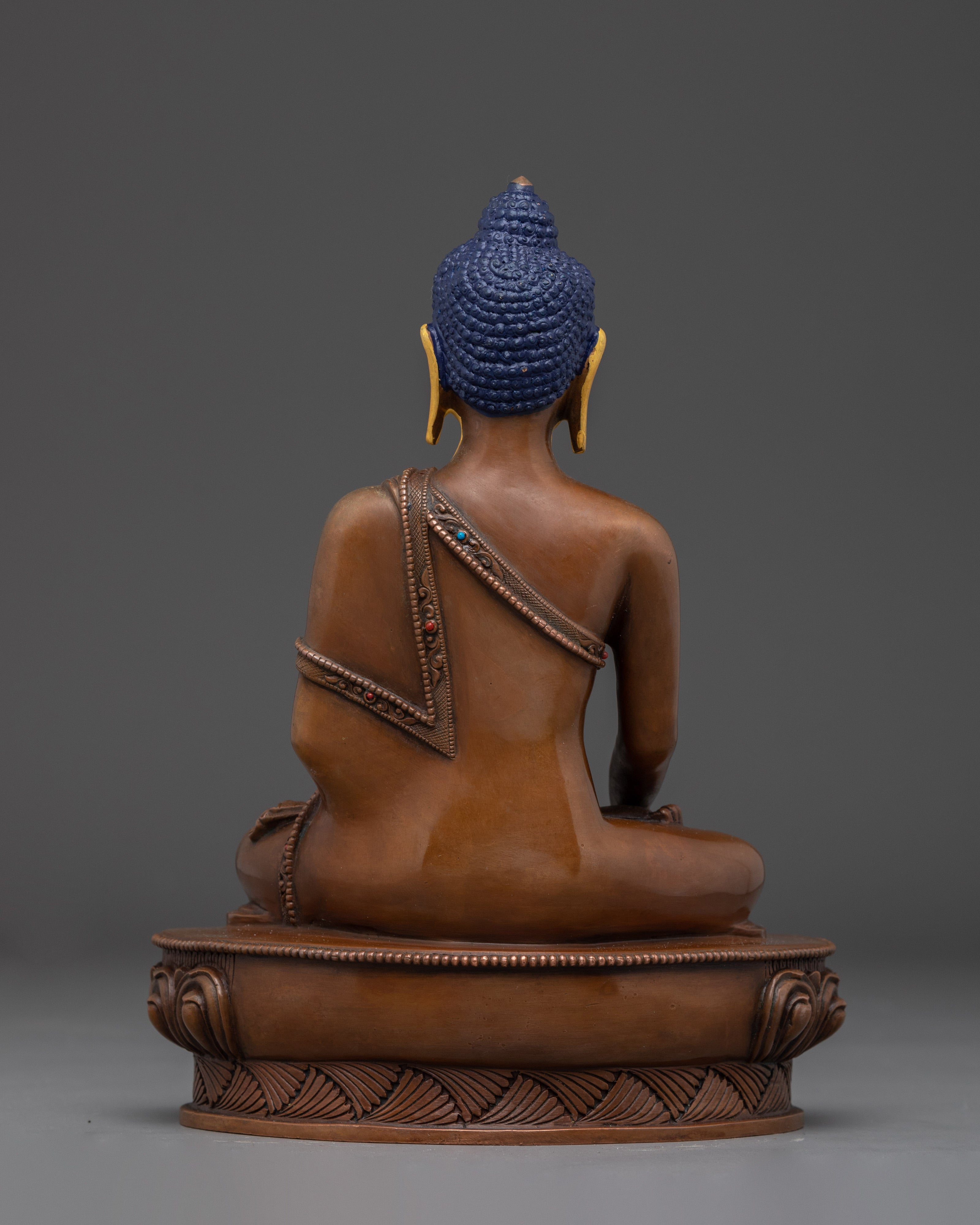 Shakyamuni Buddha with Gold-Painted Face | Meditation Altar Decor & Nepali Art