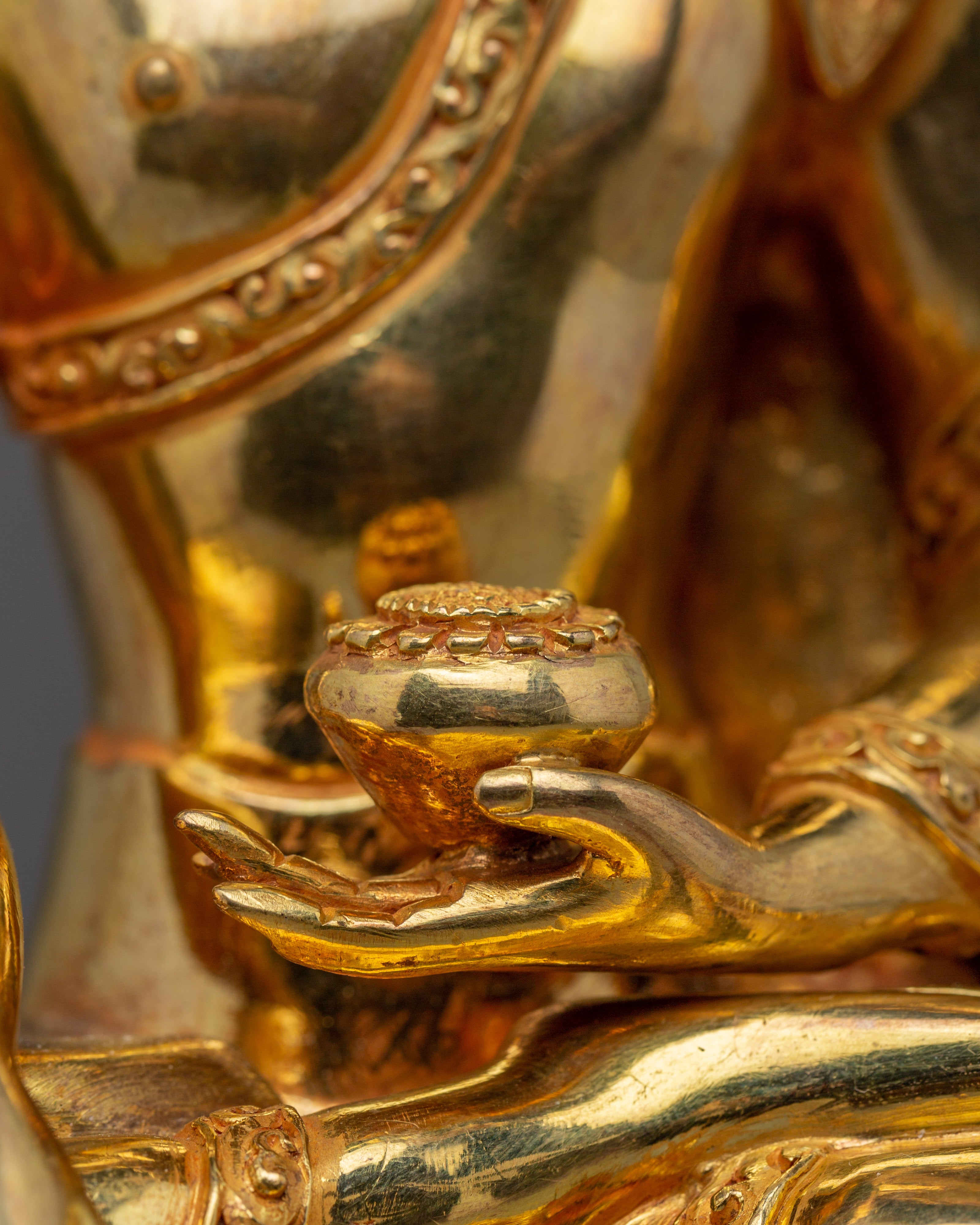 Shakyamuni Buddha, Himalayan Spiritual Guide | Gold Gilded Statue