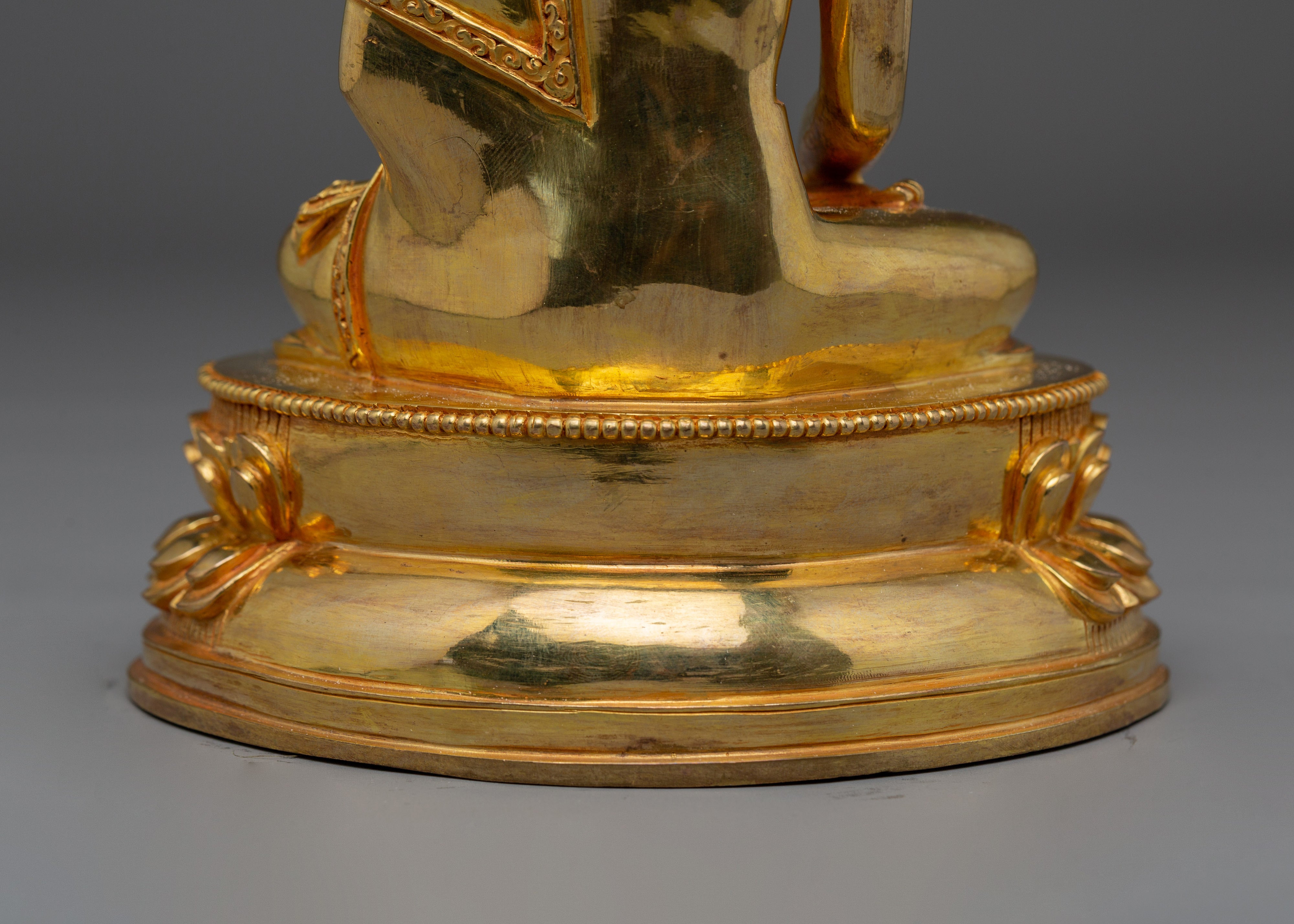 Shakyamuni Buddha, Himalayan Spiritual Guide | Gold Gilded Statue