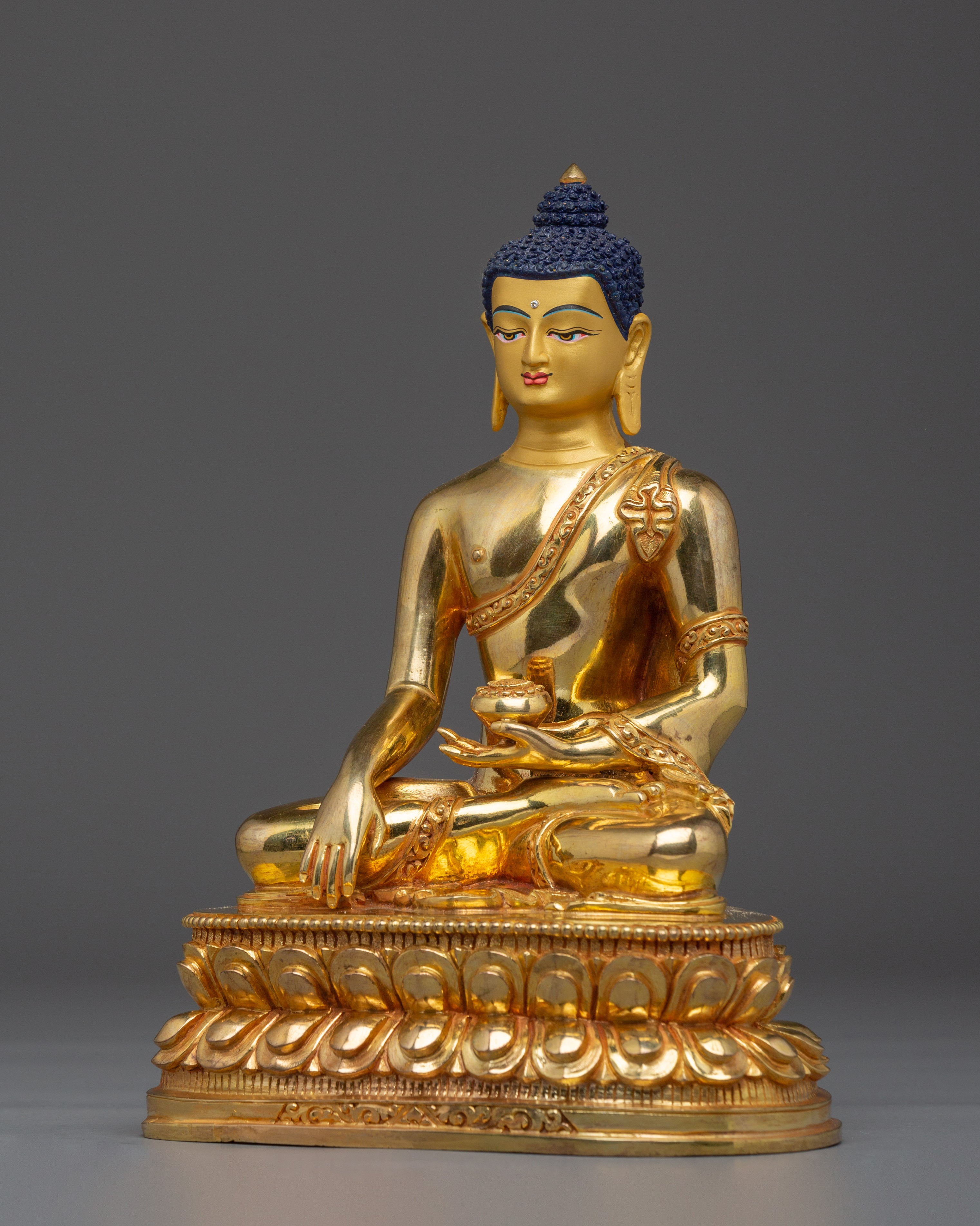 Shakyamuni Buddha, Himalayan Spiritual Guide | Gold Gilded Statue