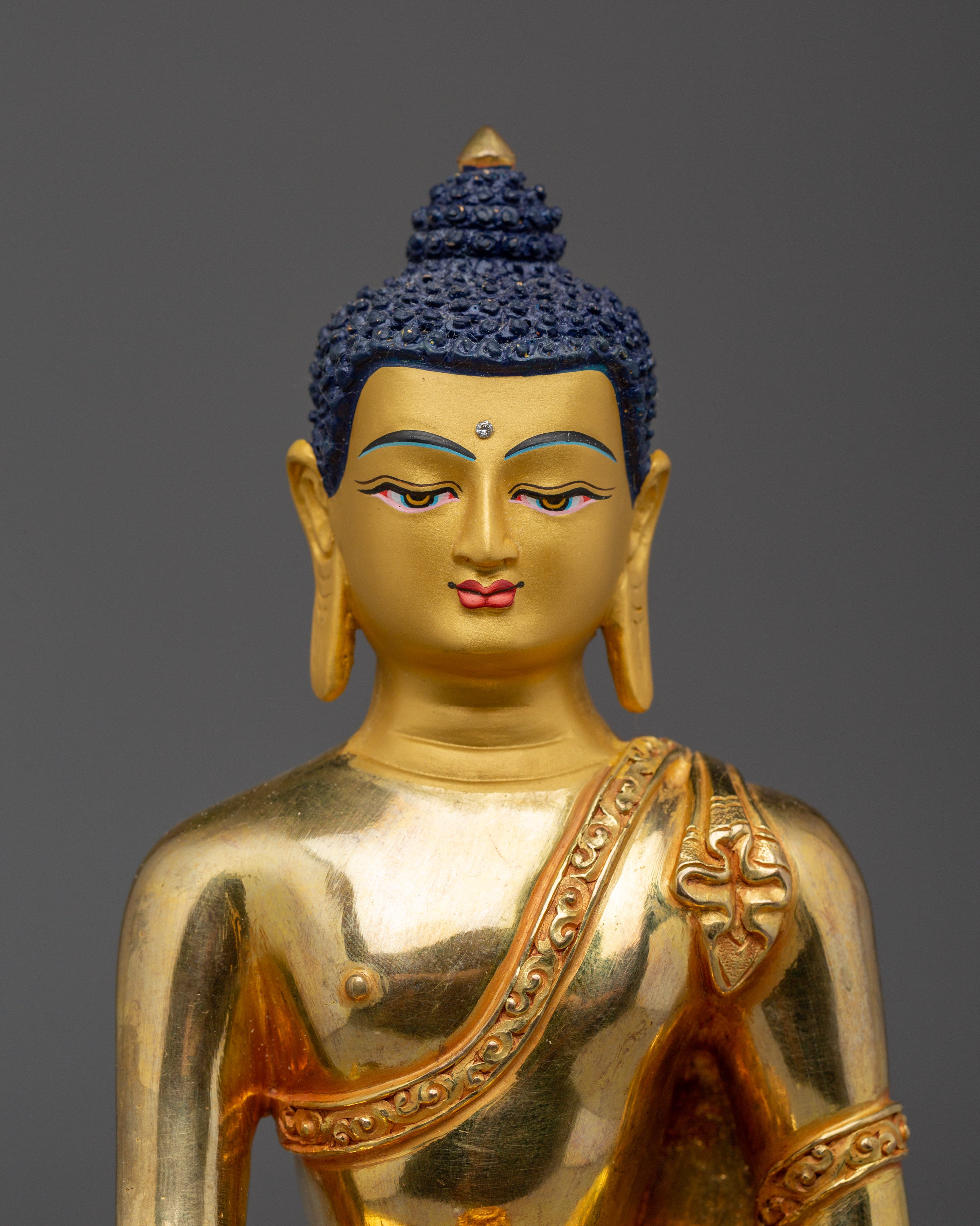 Shakyamuni Buddha, Himalayan Spiritual Guide | Gold Gilded Statue