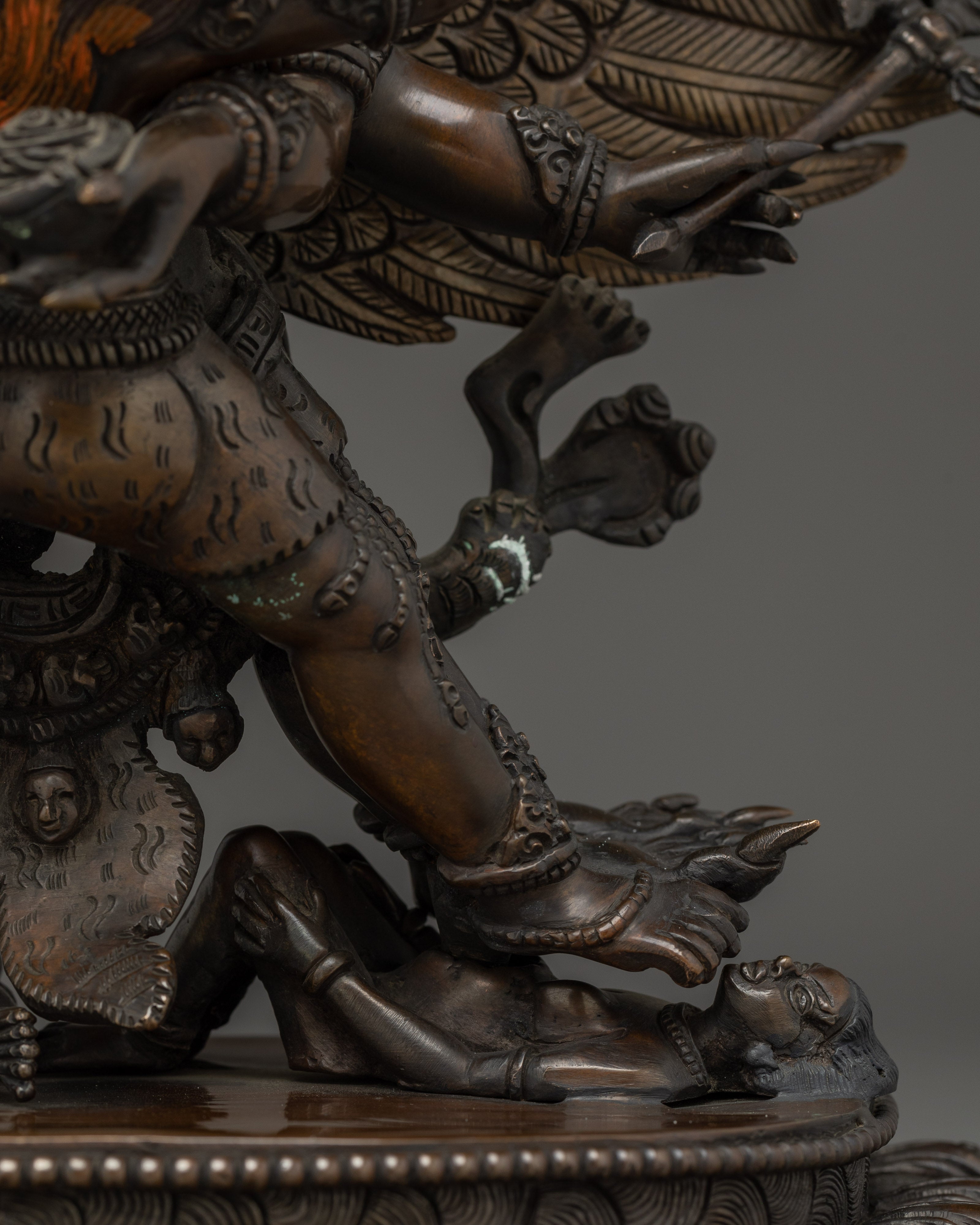 Hayagriva Statue Made from Oxidized Copper | Tibetan Deity for Meditation