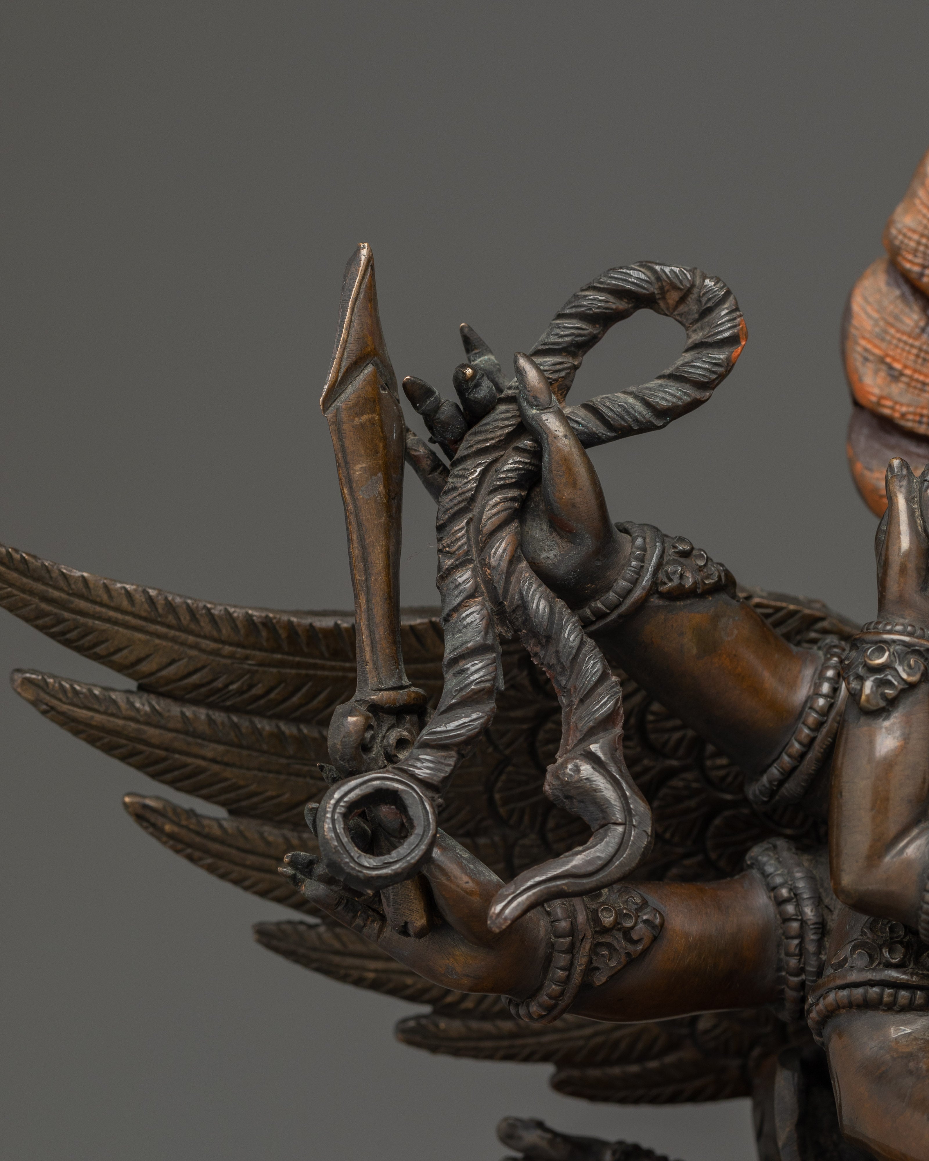 Hayagriva Statue Made from Oxidized Copper | Tibetan Deity for Meditation